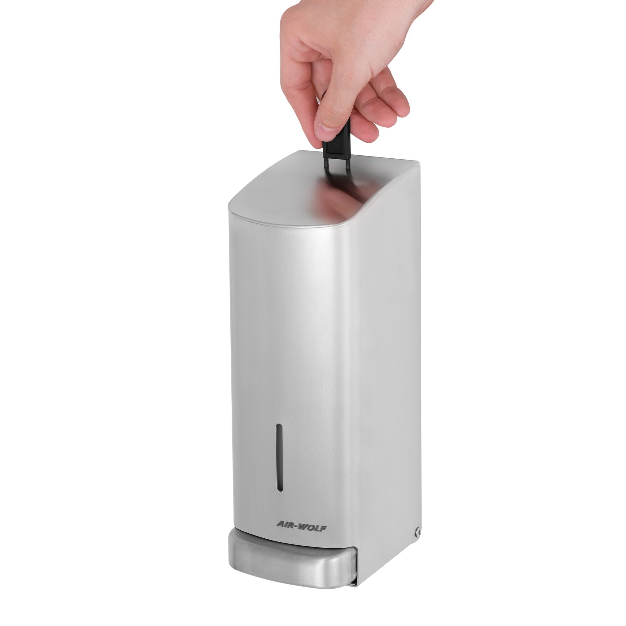 AIR-WOLF | Soap & Disinfectant Dispenser – Wall Mounted - Manual - 1.2 litre - Stainless - Stainless Steel Finish