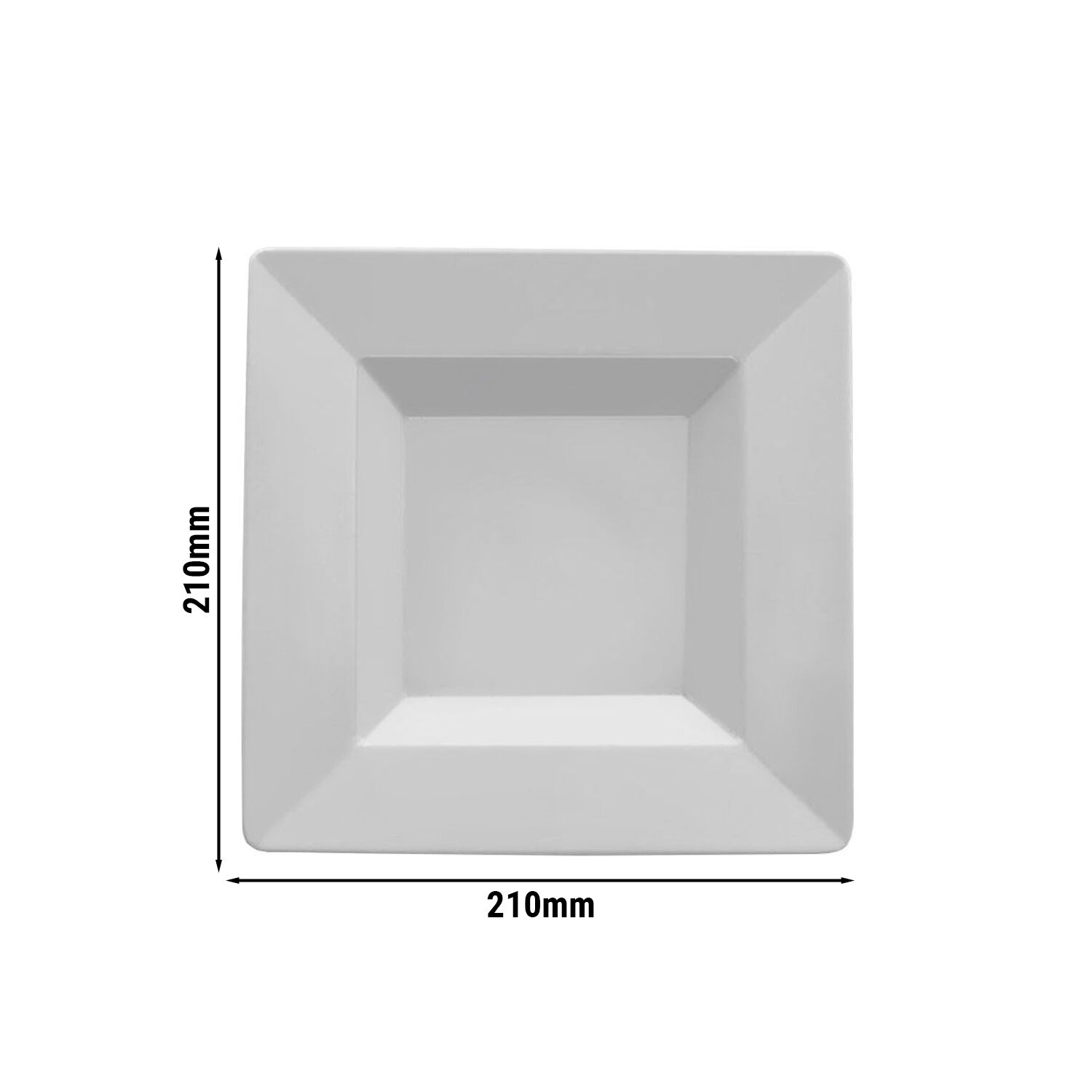 (12 pièces) MAYA - Assiette - Creuse & Carrée - 210x210 mm - Blanc