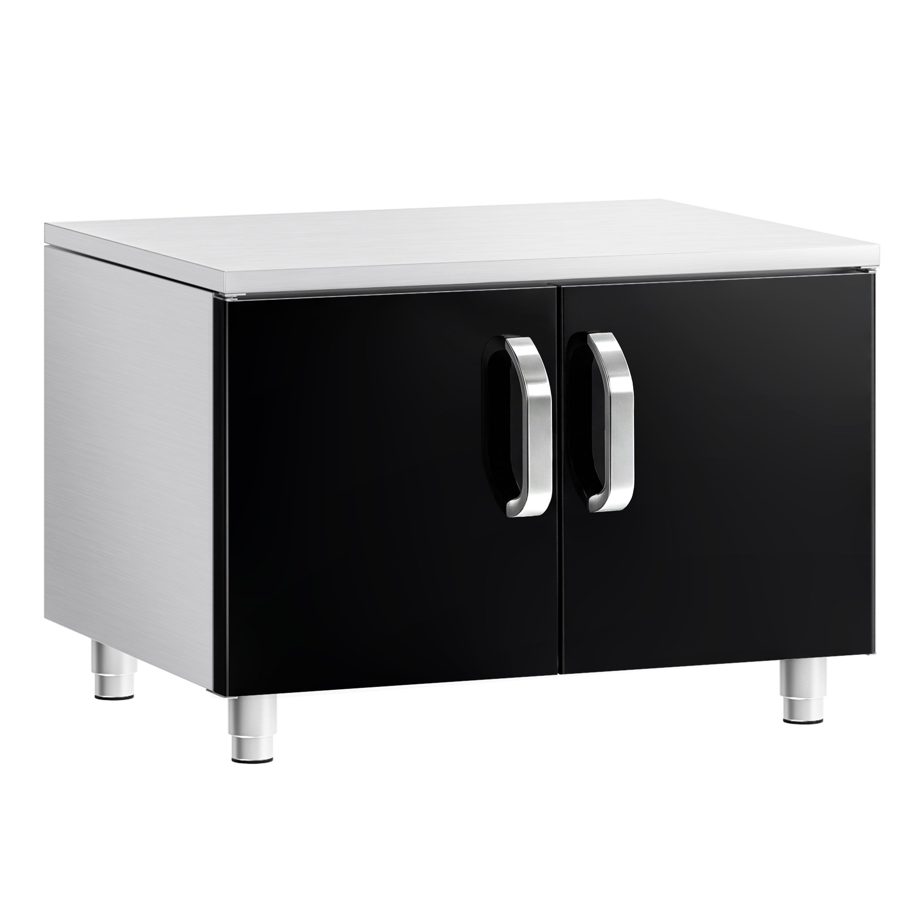 Stainless Steel Undercounter Cabinet - 800x620x587mm - Black doors - 2 doors