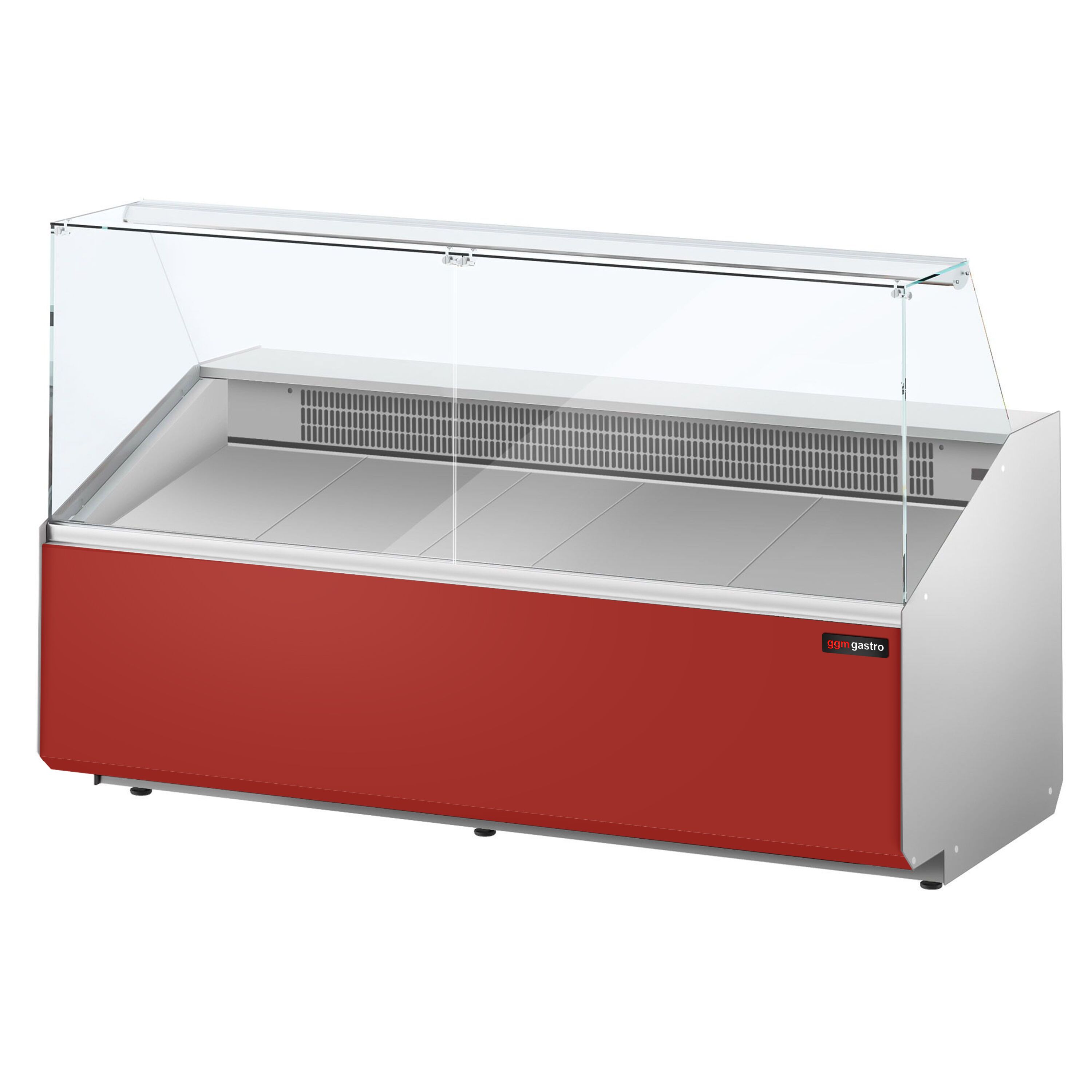 Serve Over Counter - 2506mm - double-glazed glass - front panel red - capacity 512 litres