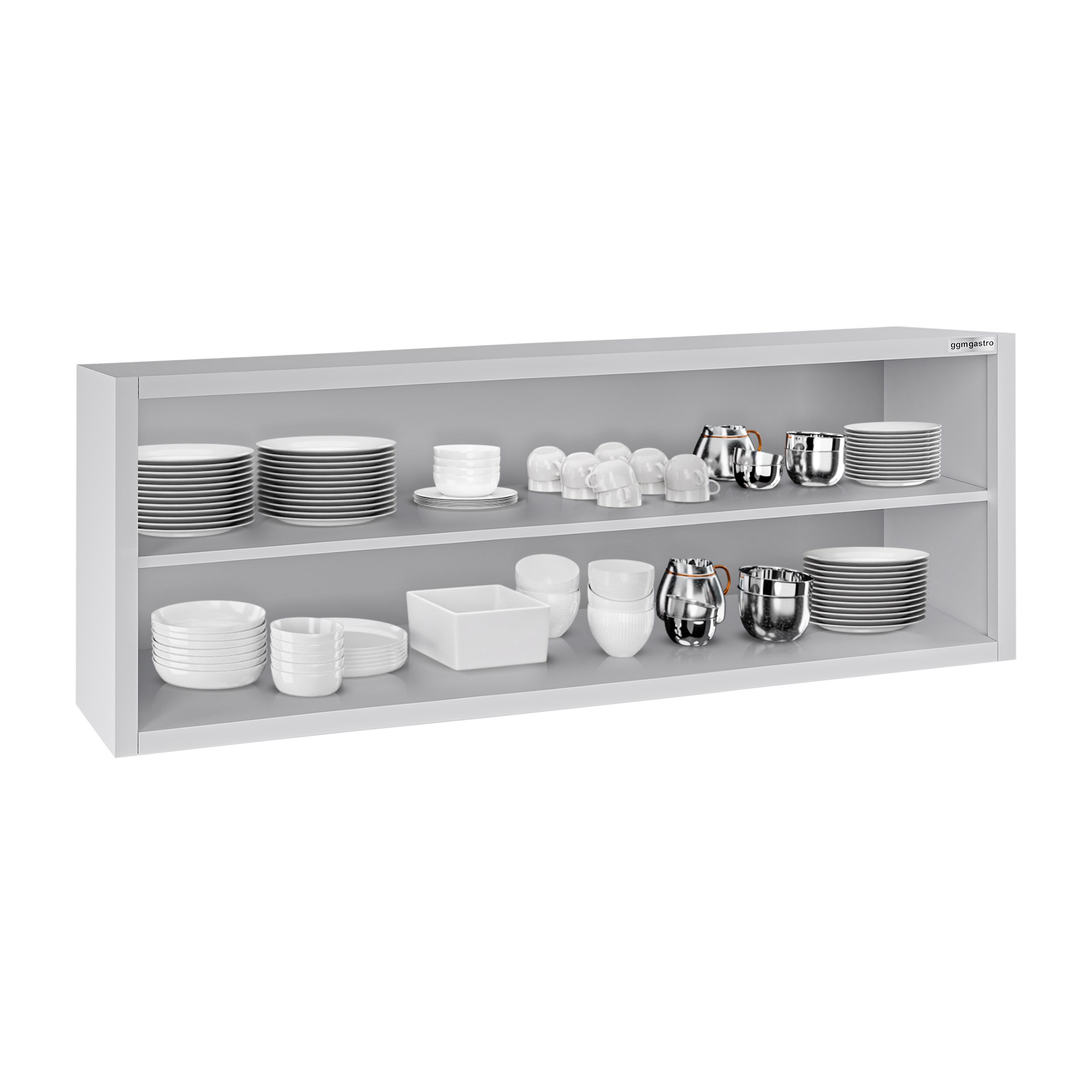 Armoire murale en acier inoxydable ECO - 2000x400mm - sans portes (ouvert) - 650mm de haut
