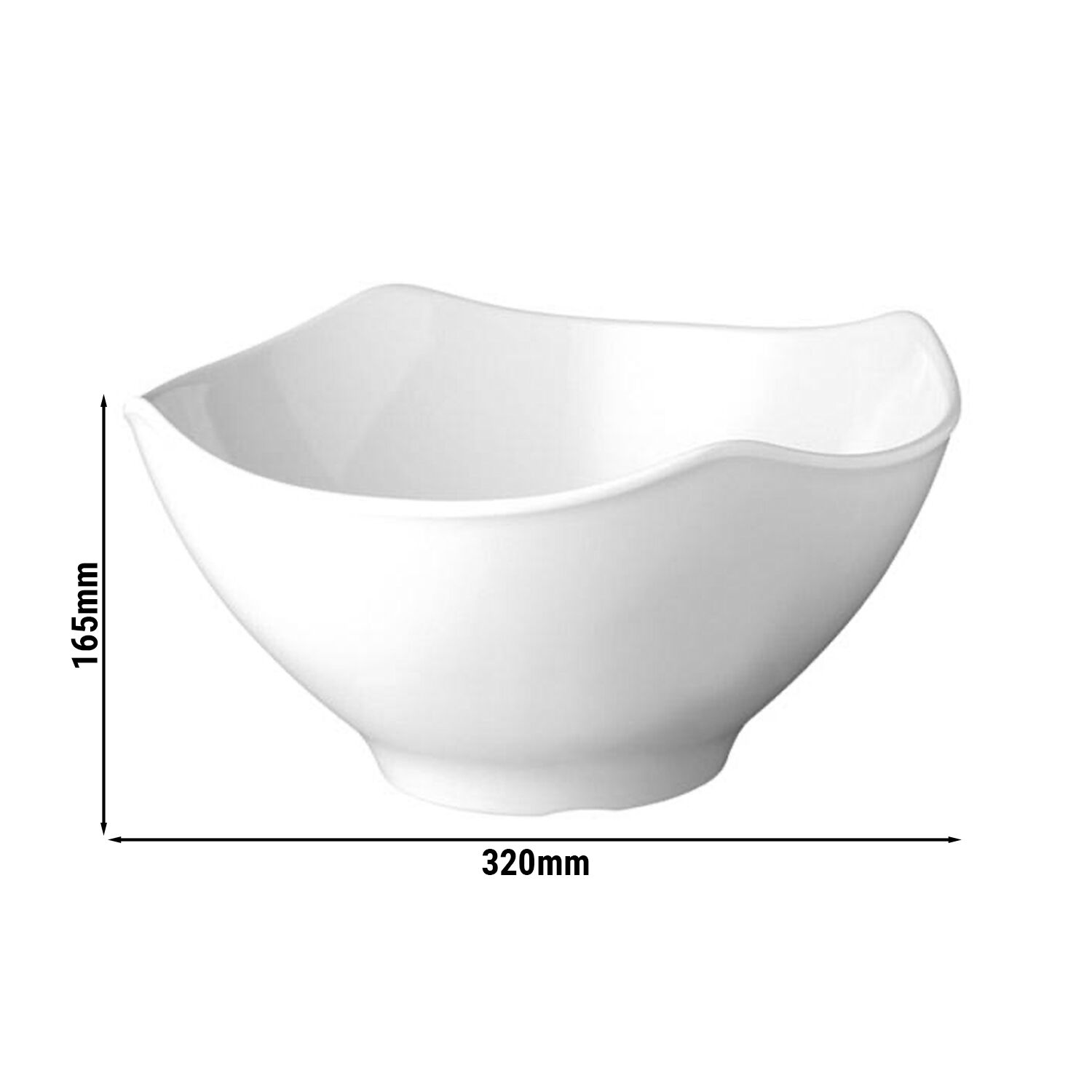 (6 pcs) Coupe - GLOBAL BUFFET - Mélamine - 4,5L - carré - 320x320mm - Profondeur : 165mm - Blanc
