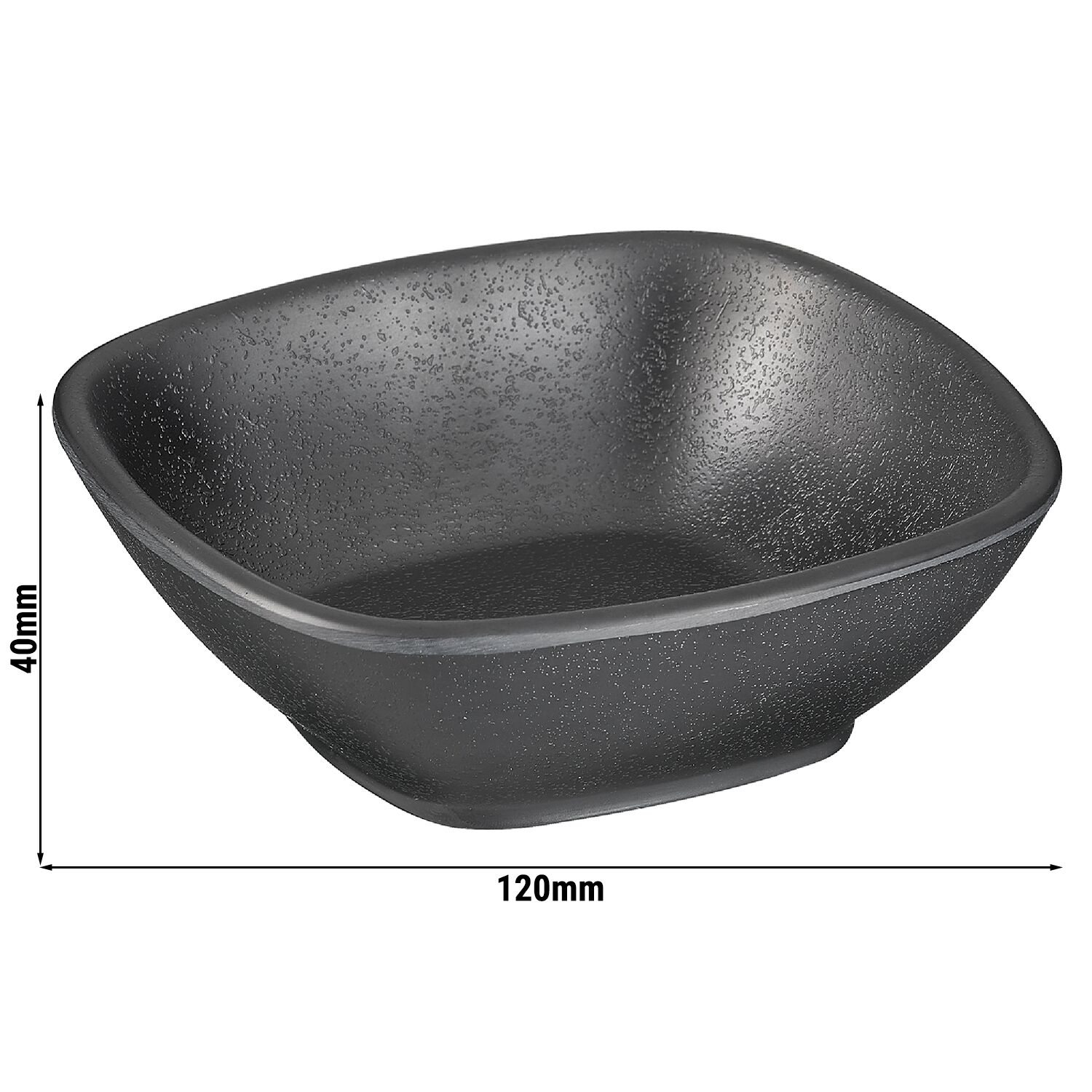 (6 pièces) Bol - ZEN - Mélamine - 0,2 litre - 120 x 120 mm - Noir