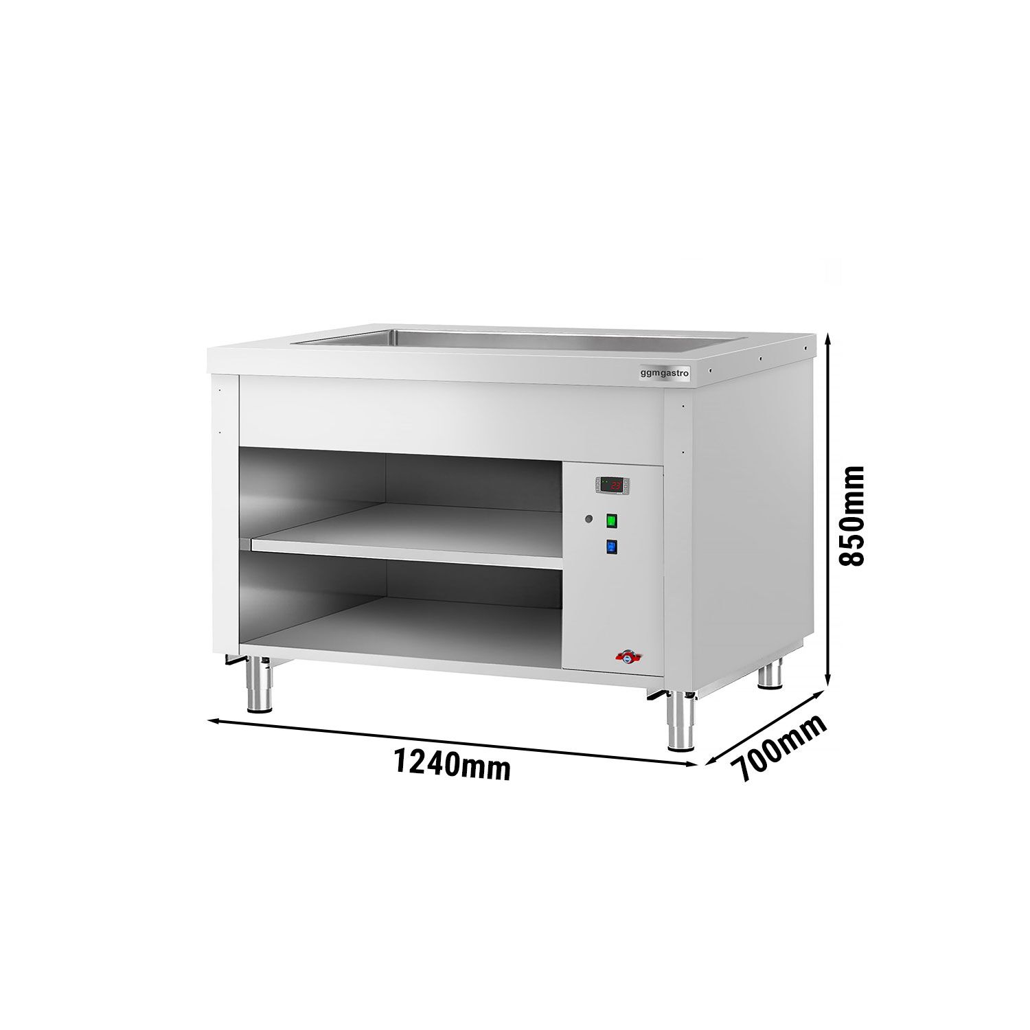 Buffet chaud KOPENHAGEN - 1240mm - avec bain-marie - pour 3x GN 1/1
