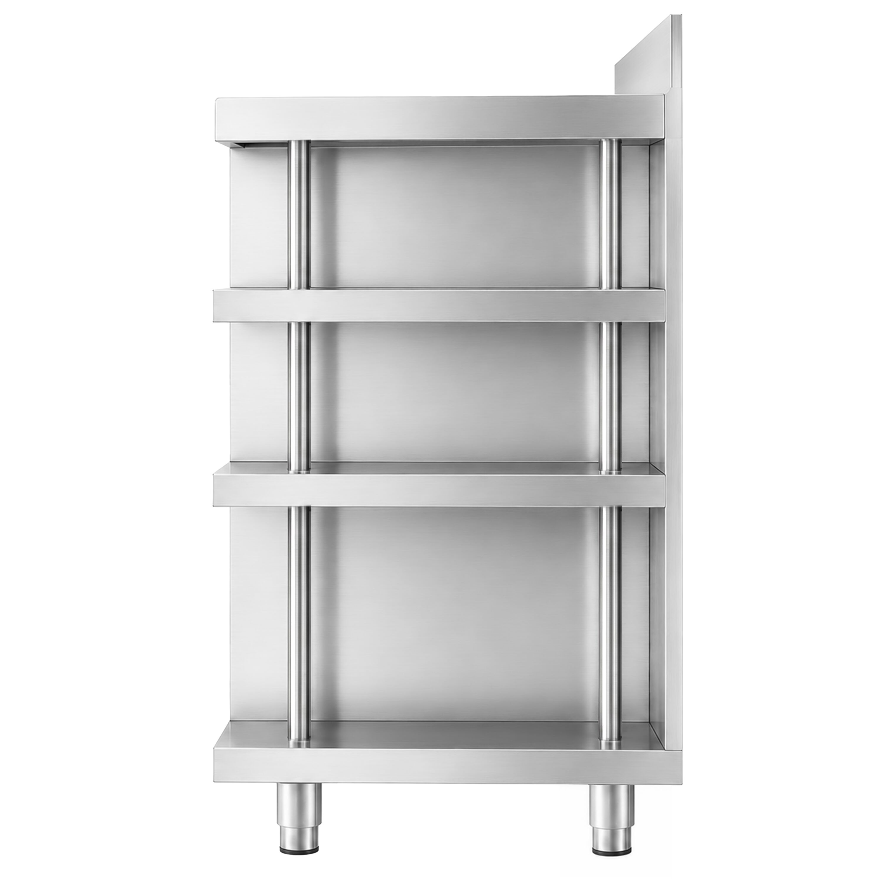 Arbetsskåp – för kaffebryggare – 1000 x 600 mm – med 2 pendeldörrar, 2 lådor, avklappningsanordning, 3 hyllor och upphöjd kant