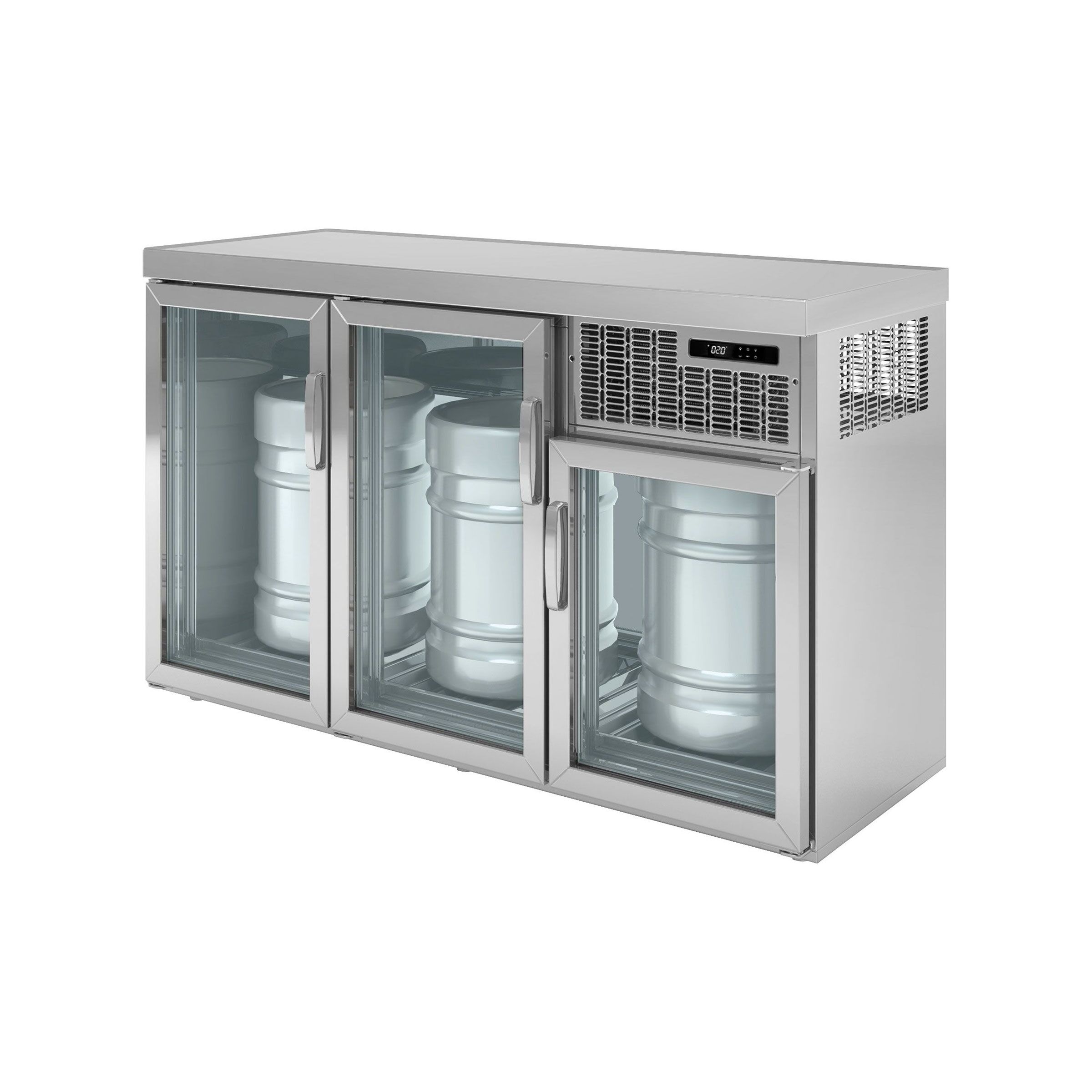 Refroidisseur de fûts sans groupe - 3x50L fûts - 1600x600mm - avec 3 portes vitrées