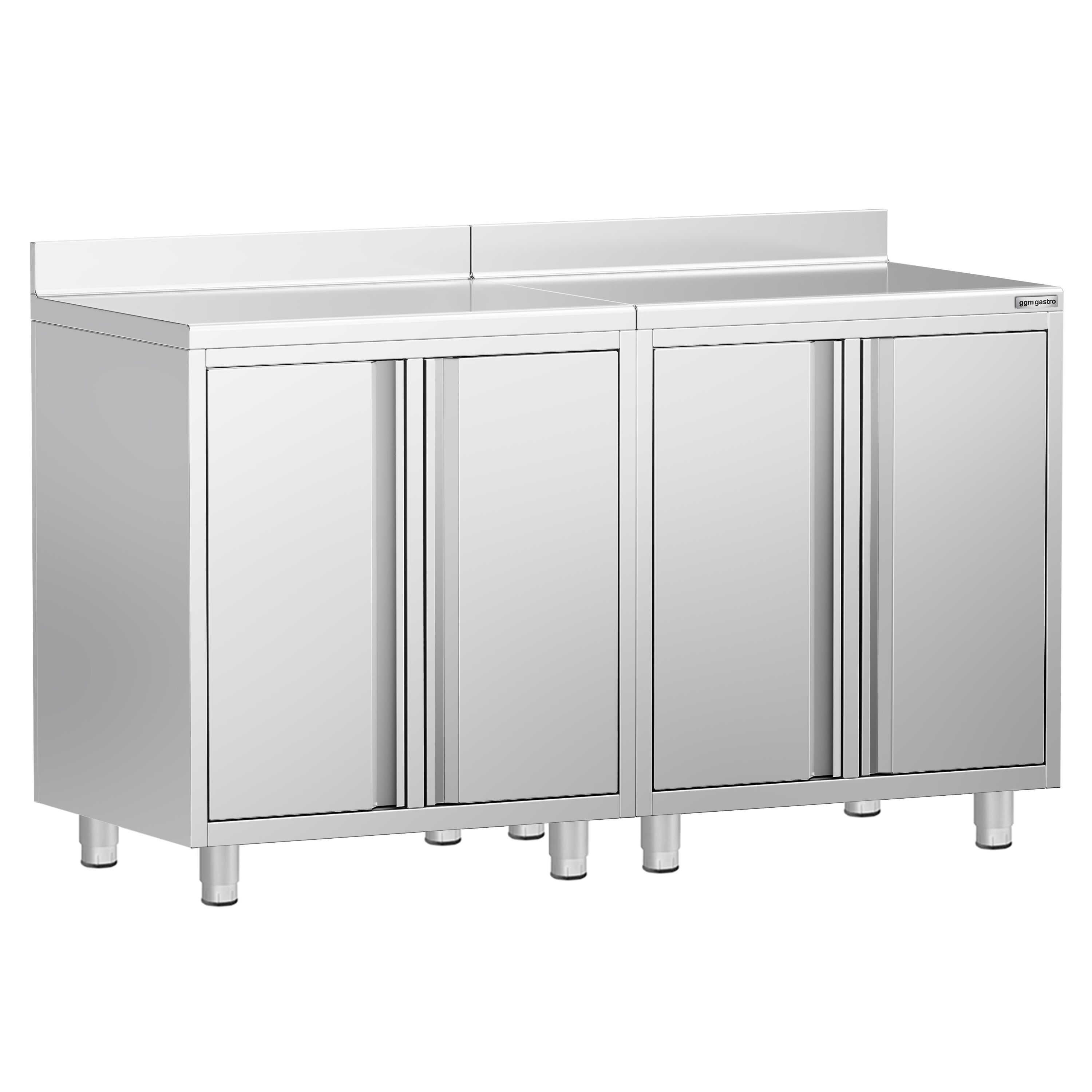 Armoire de travail PREMIUM pour machine à café filtre - 1600x600mm - avec dosseret - 4 portes battantes