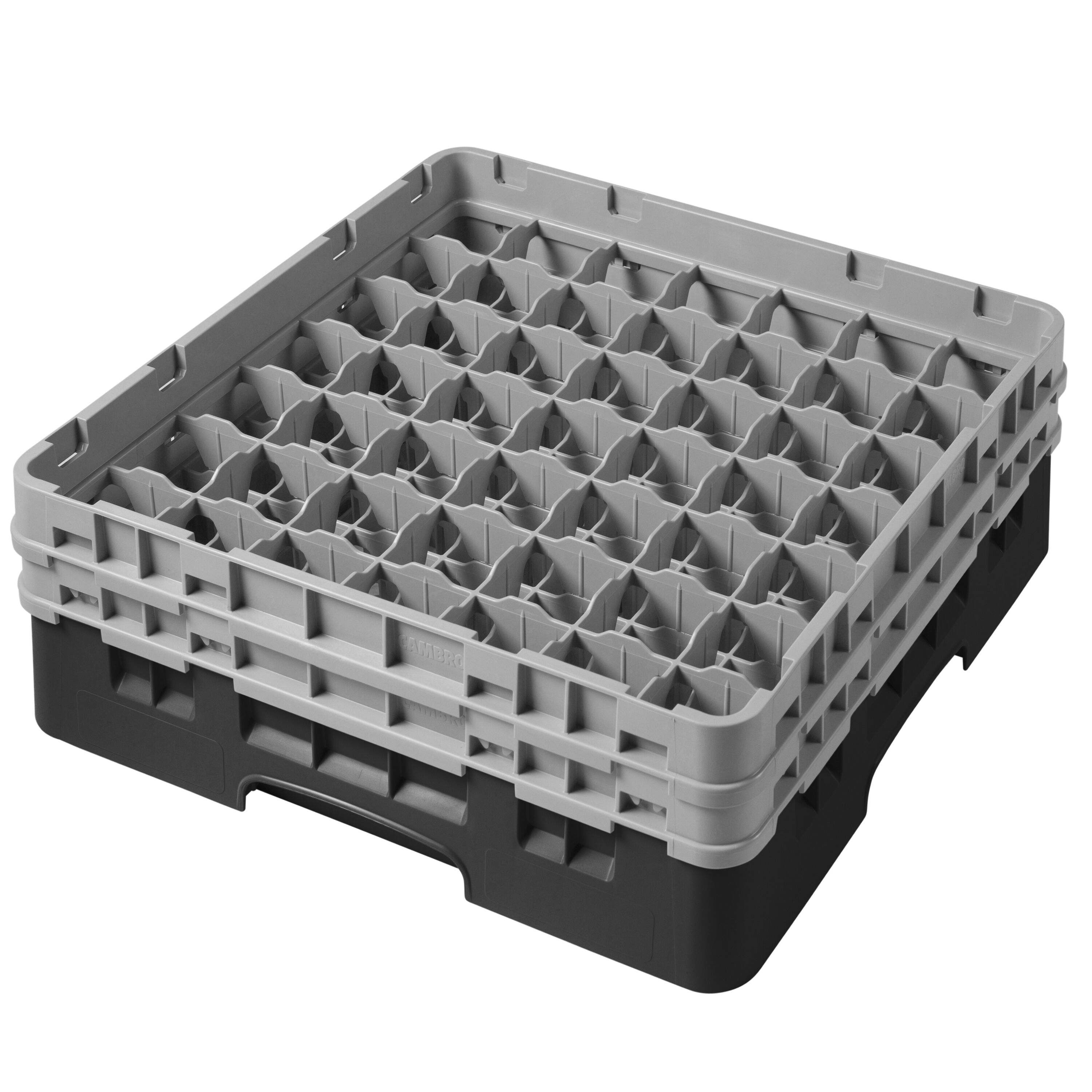 CAMBRO | CAMRACK® Glasswasher Rack – 49-Compartment – 500x500 mm – Ø62 mm – Black – 184 mm high