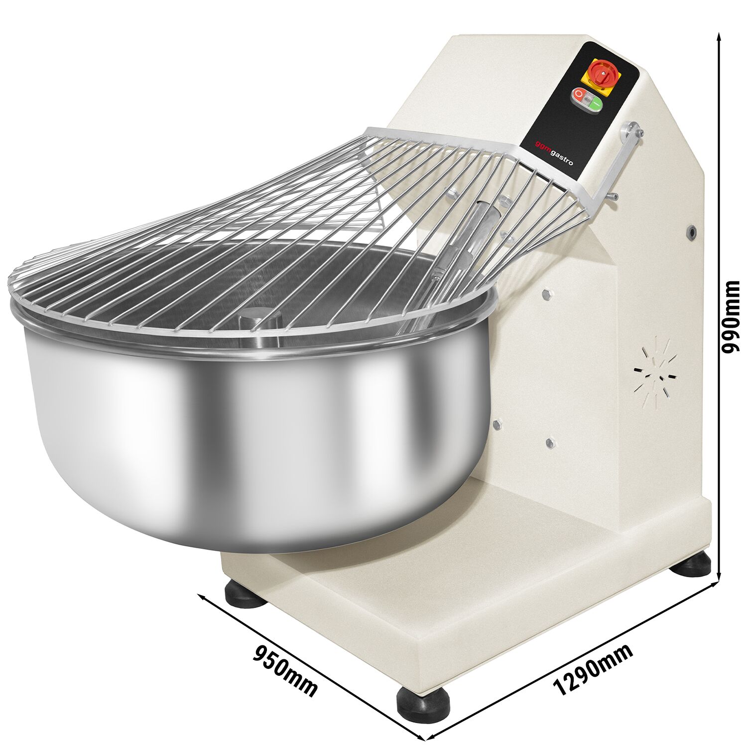 Pétrin à Pâte / Pétrin à spirale - 160 Litres / 100 kg - avec Cuve Fixe - 400 V
