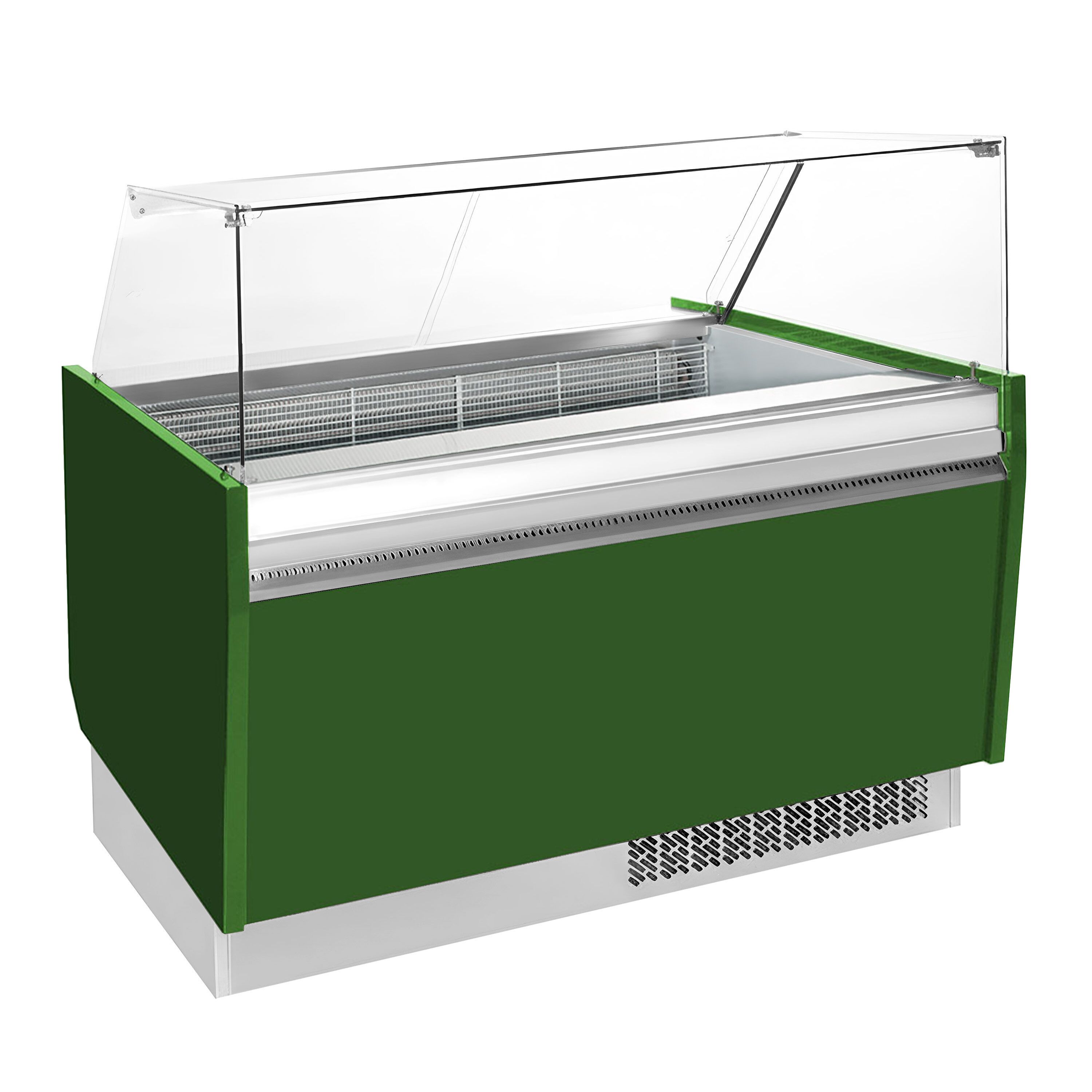 Vitrine à glace LIAM – 1560 mm – refroidissement statique – pour 13+13 bacs à glace de 5 litres – Vert