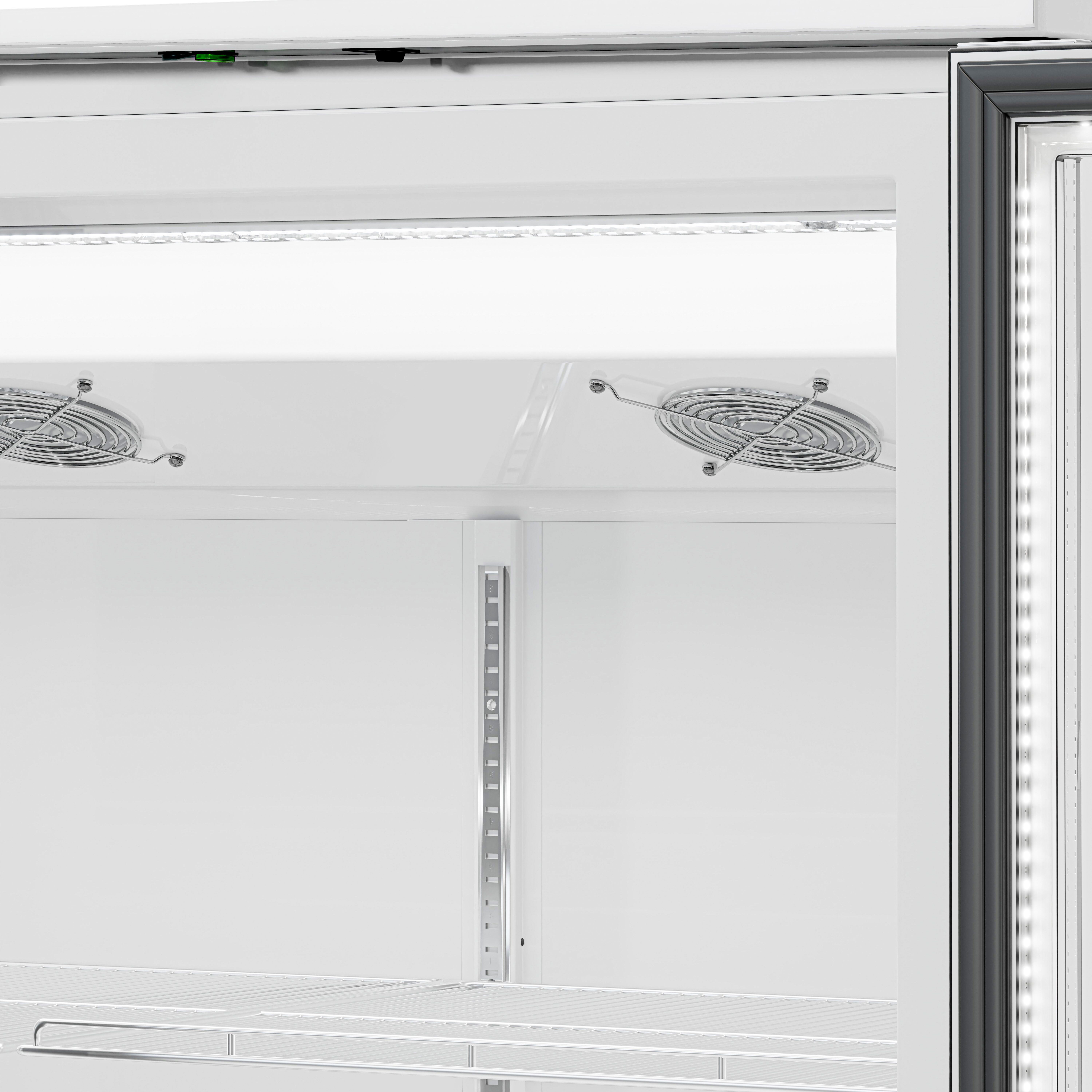(3 pcs) Commercial Upright Glass Door Display Fridge - 3600mm - 3600 Litres - with 6 hinged glass doors - LED lighting - Temperature range 1 to 10 °C - Grey
