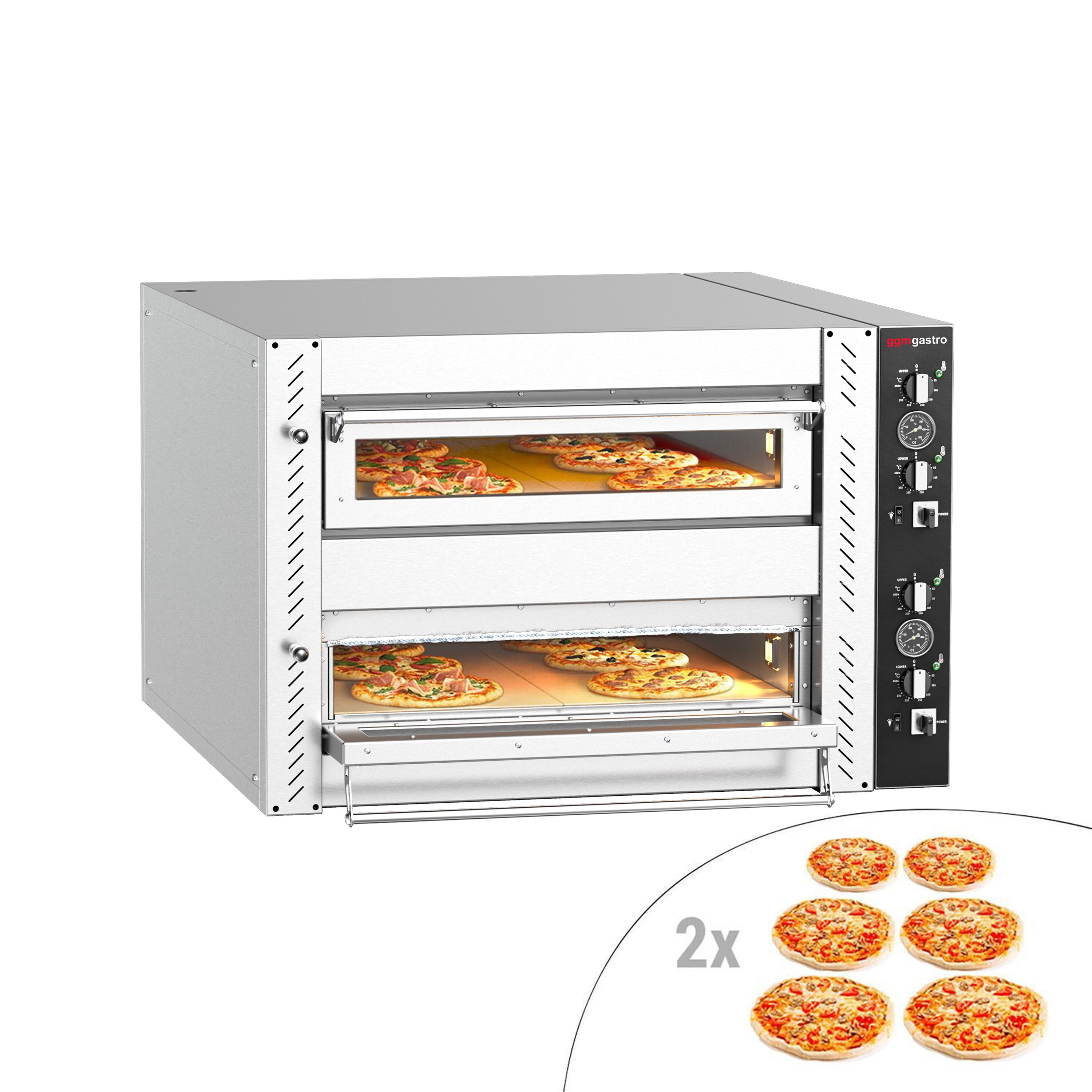 Four à pizza électrique – 6+6 x 30 cm (profondeur) – Manuel