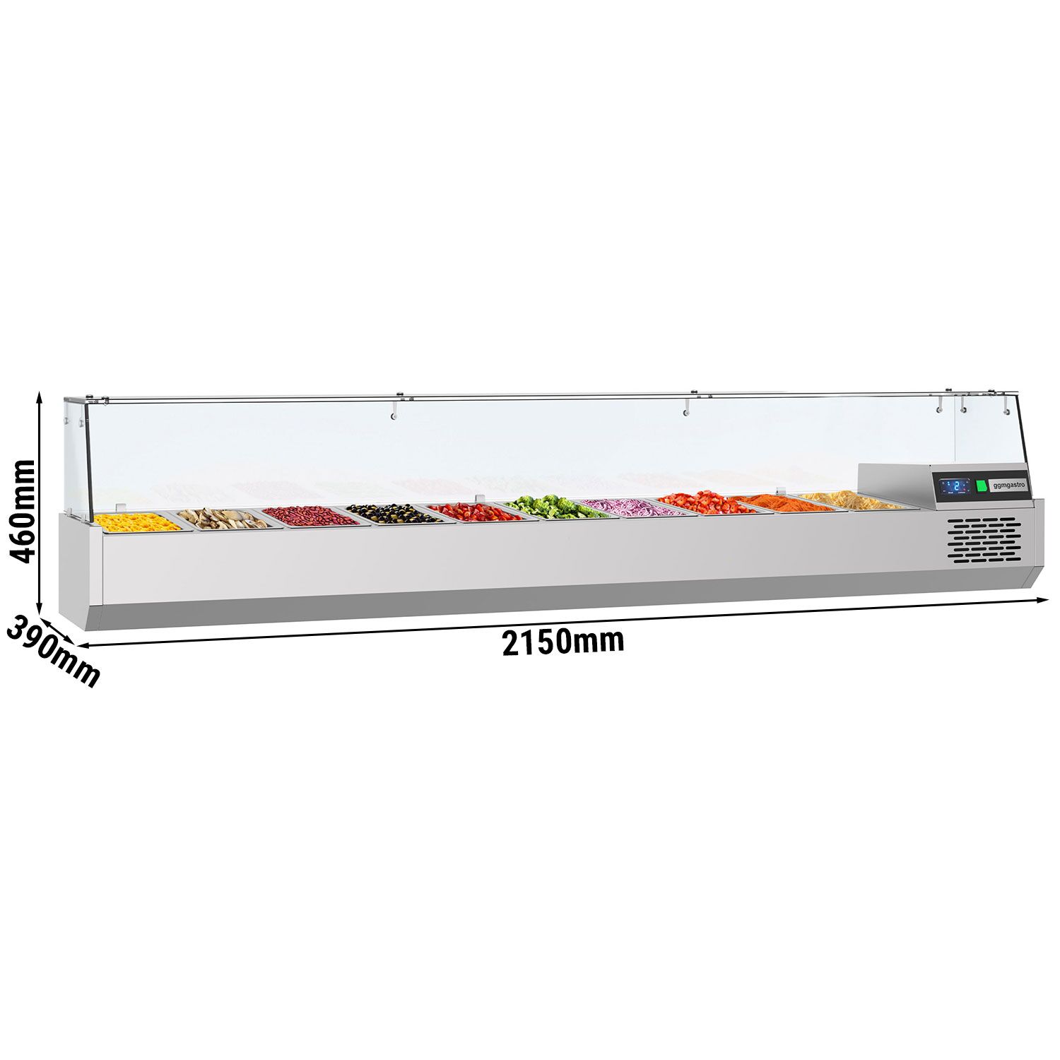 Vitrine Réfrigérée à Ingrédients PREMIUM - 2150x390mm - 10x GN 1/3