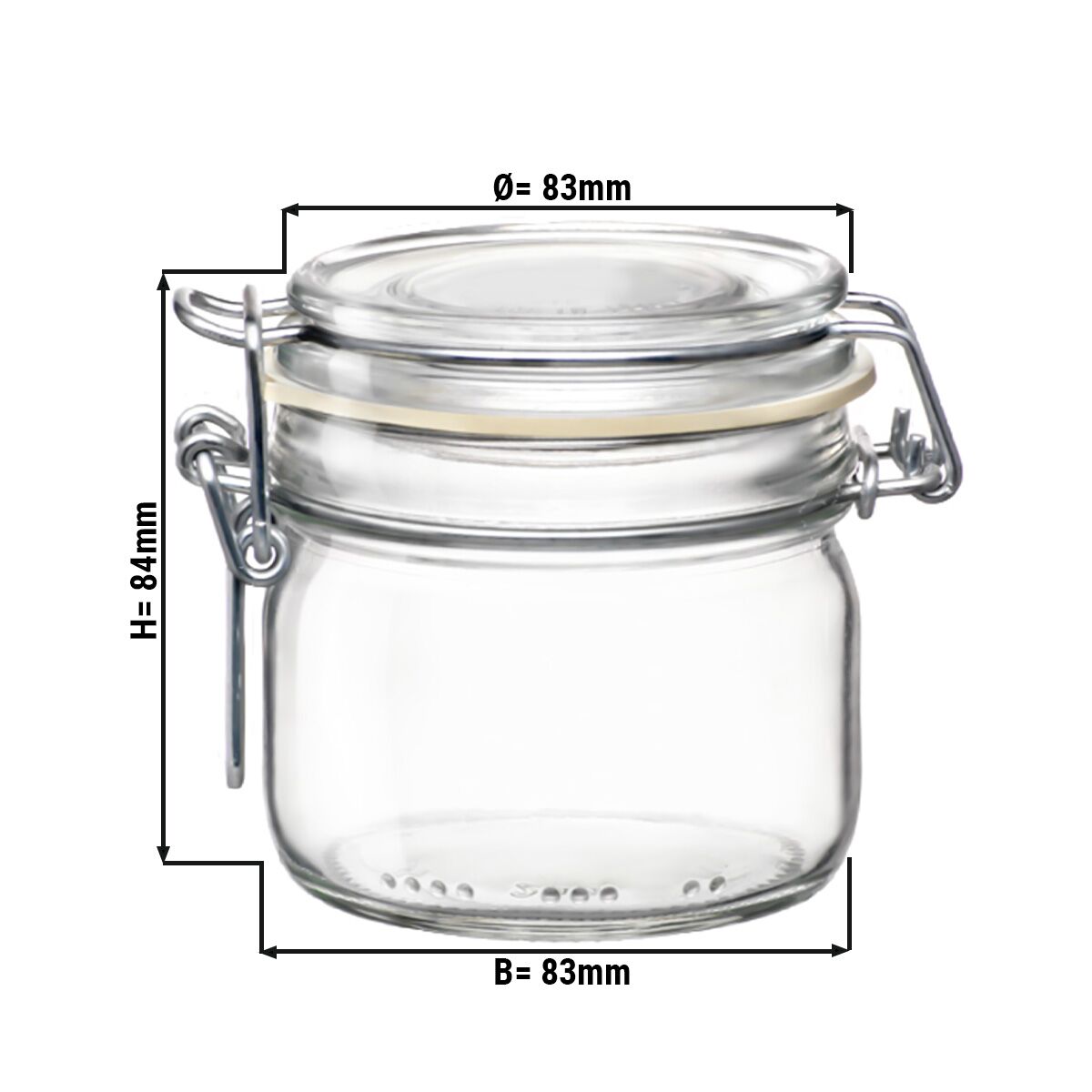 (6 pcs) Bocal hermétique Bormioli Rocco - DUBLIN - 200ml - fermeture à étrier