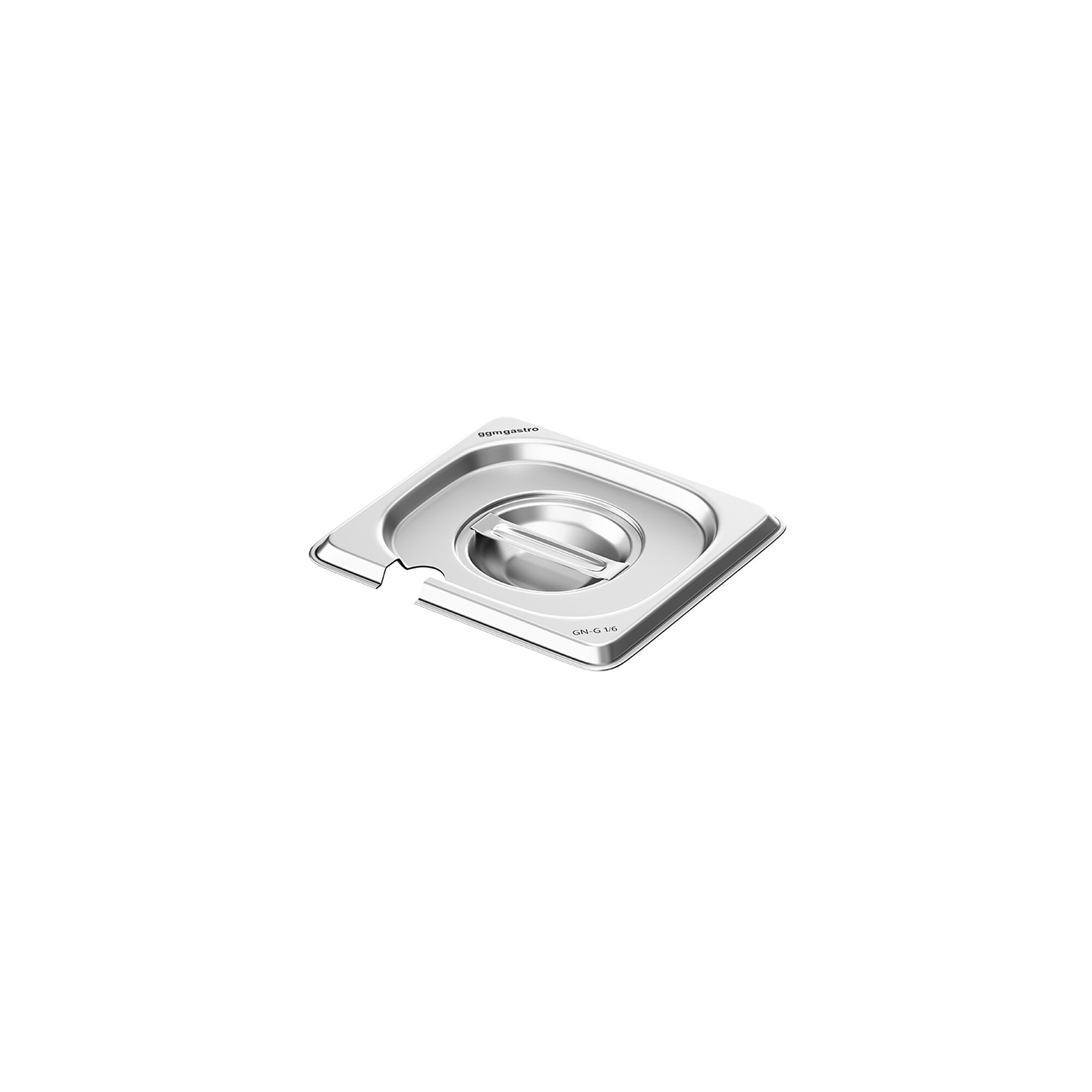 Couvercle en acier inoxydable GN 1/6 - avec évidement pour cuillère