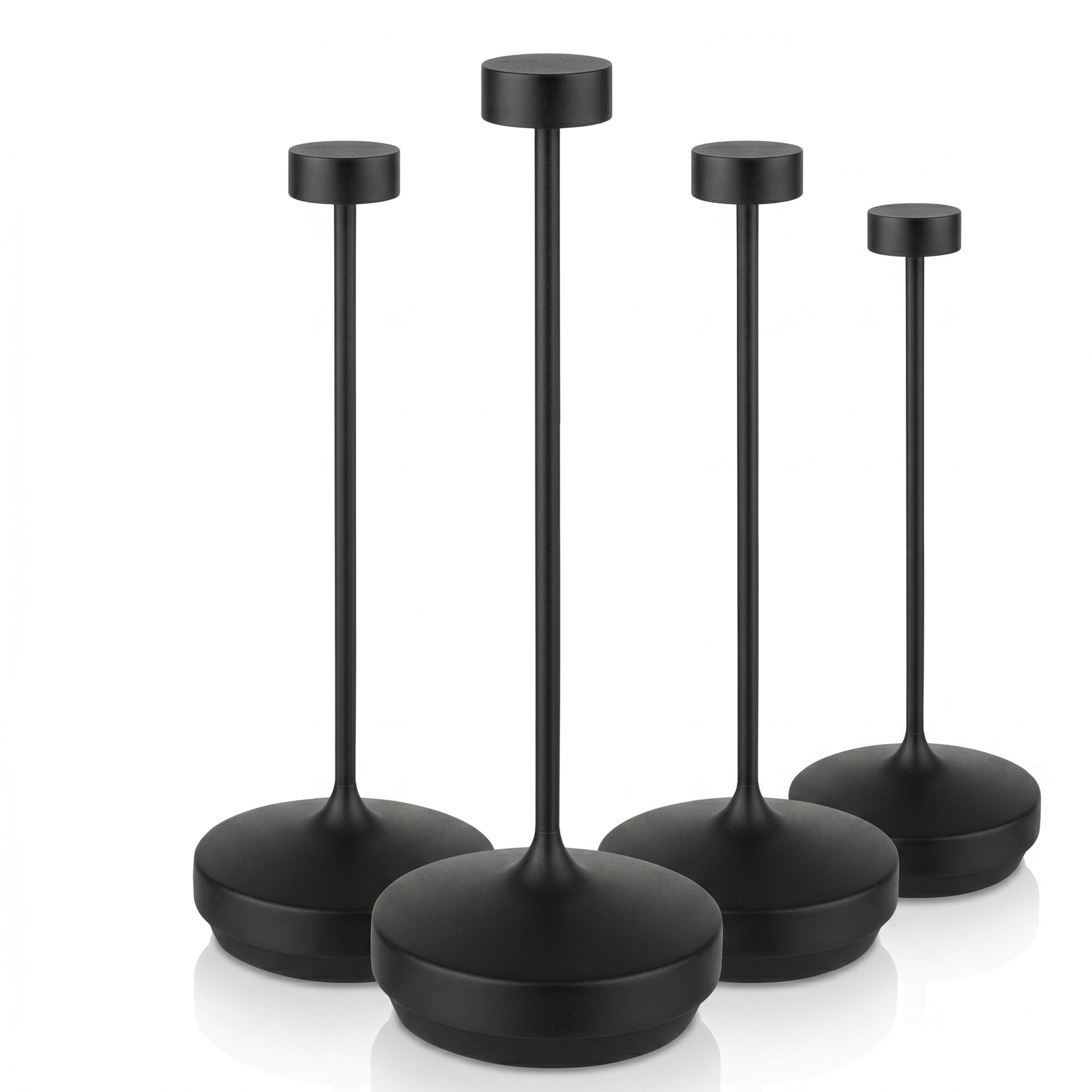 (4 pièces) Lampe de table – NISSRIN – dimmable en 3 niveaux – Ø 80 mm – Noir