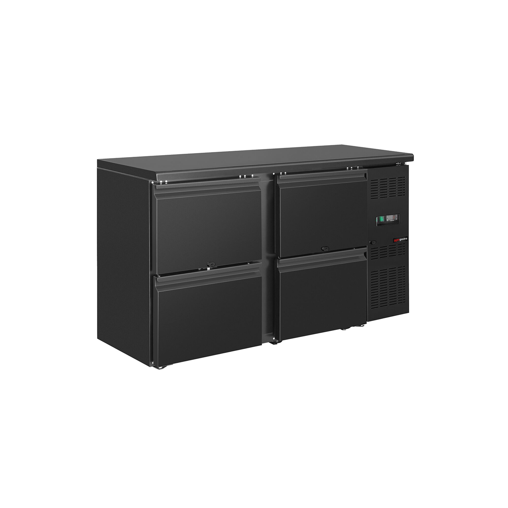 Table réfrigérée de bar & pour boissons ECO - 1462 mm - avec 4 tiroirs - noir