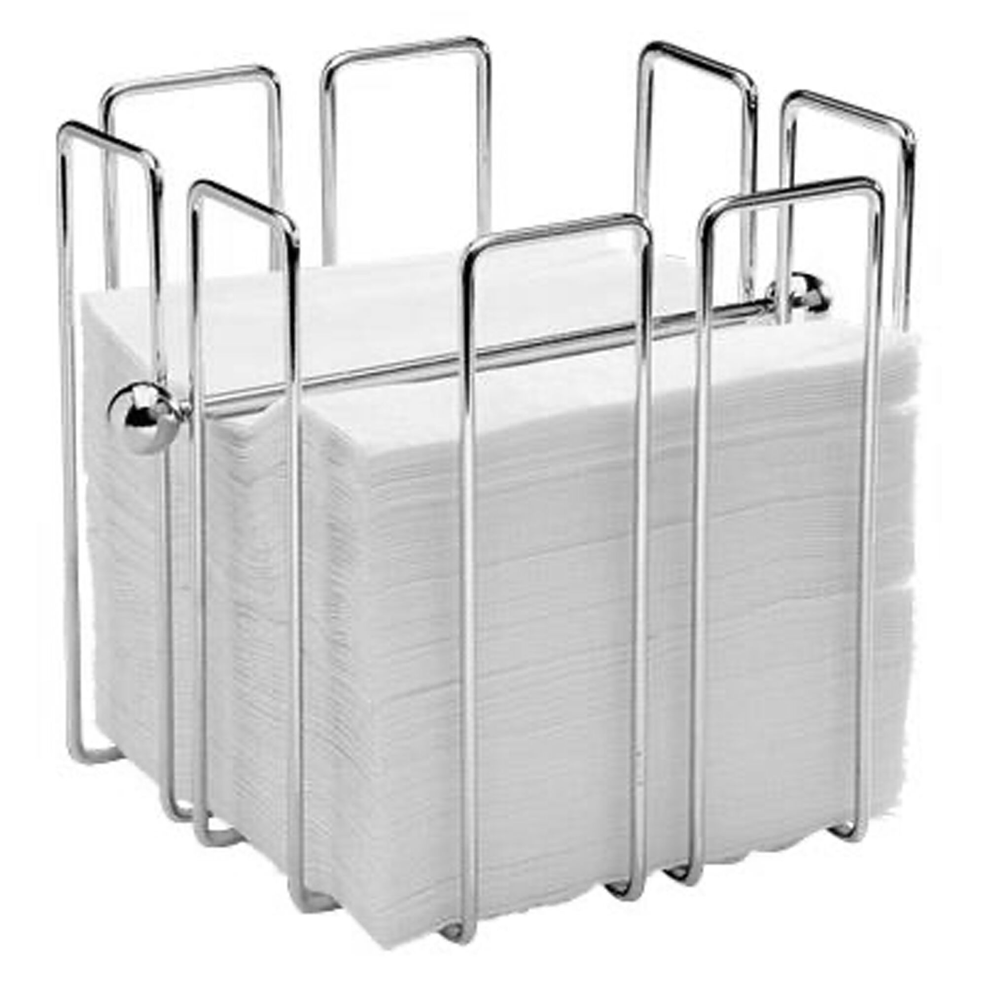 Portatovaglioli In Metallo Cromato APS - 19x19x6.5 Cm, Per Tovaglioli 1/4 Di Piegatura, Con Pesi, Capacit&agrave; 50 Pezzi