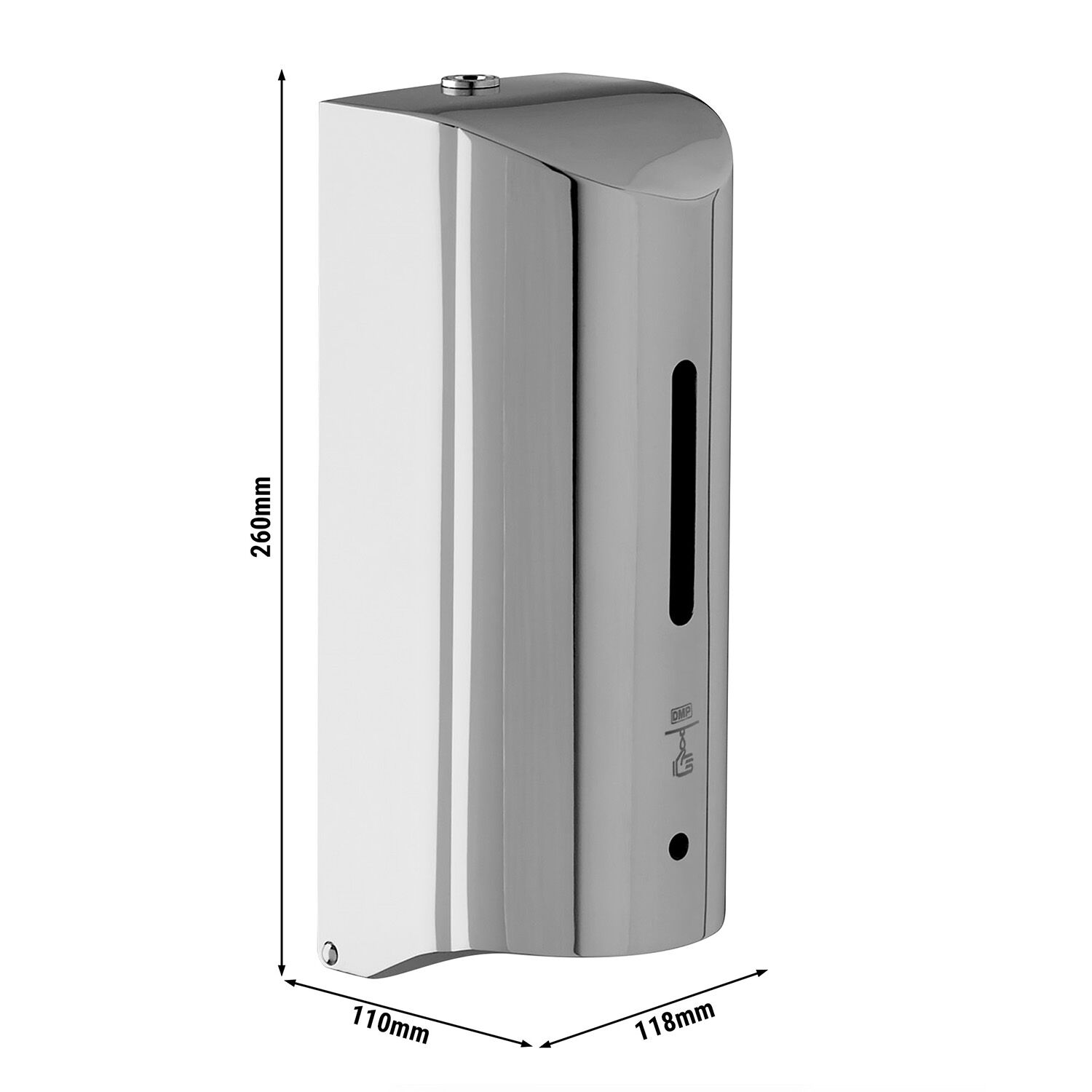 Distributeur de savon automatique - 1000ml - Acier inoxydable - mural, capteur infrarouge, sans contact, verrouillable, fenêtre de contrôle, réservoir amovible, anti-goutte
