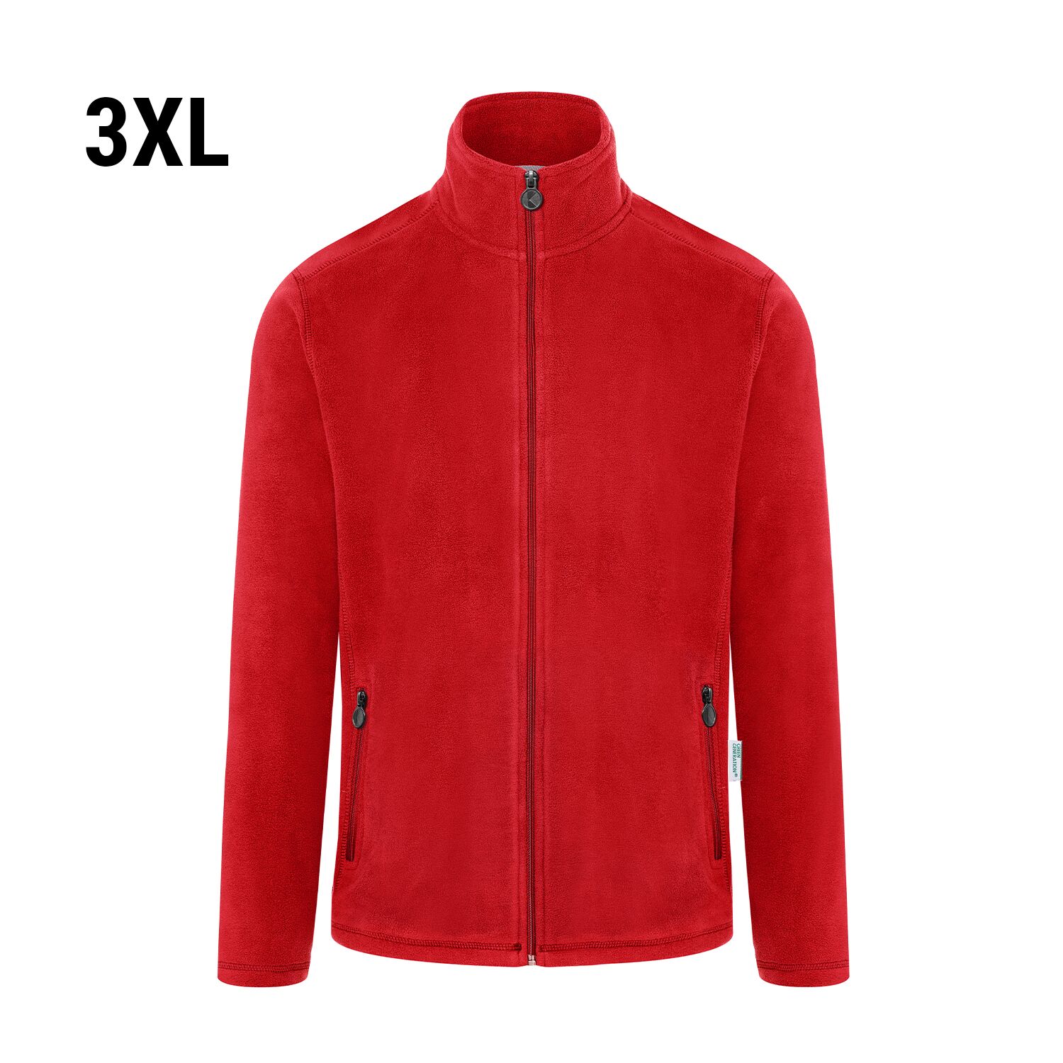 KARLOWSKY | Men's Work Fleece Jacket – Red - 3XL - Recycled Polyester - 60°C Washable
