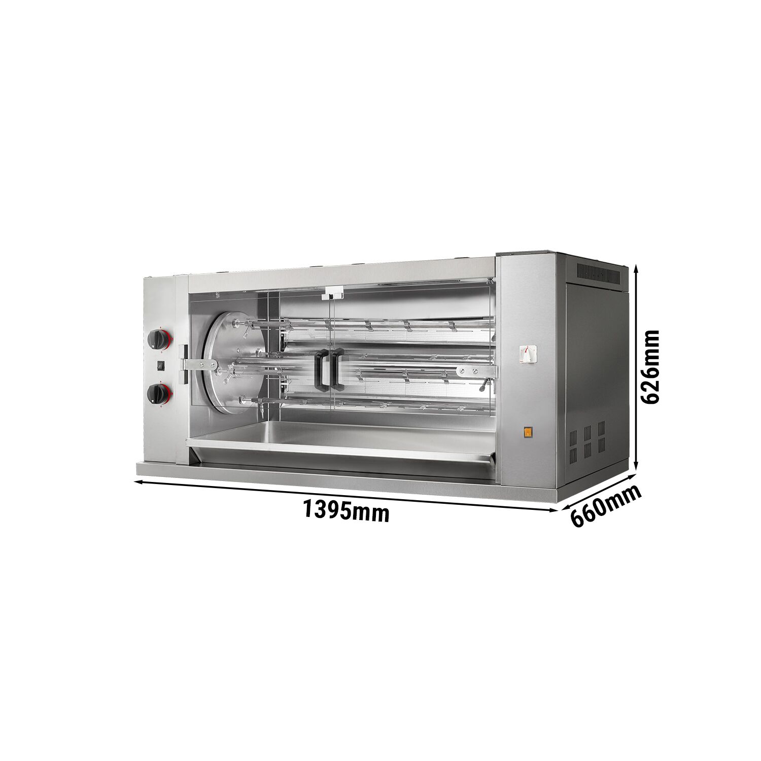 Commercial Gas Chicken Rotisserie Oven - 18.6kW - with 4 Skewers for up to 24 chickens