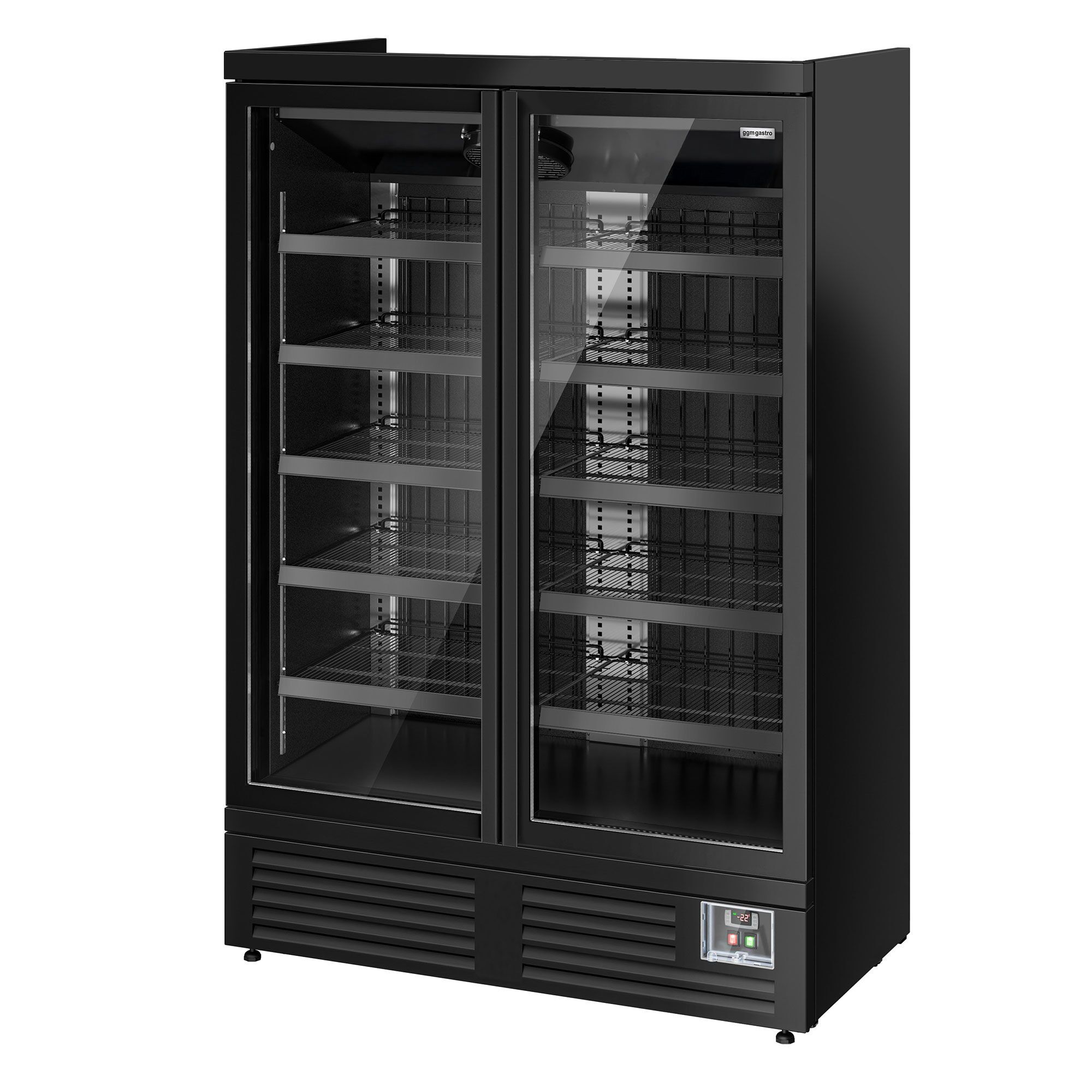 Vitrine murale de congélation - 1310 mm - 991 litres - avec 2 portes battantes à double vitrage & 5 étagères