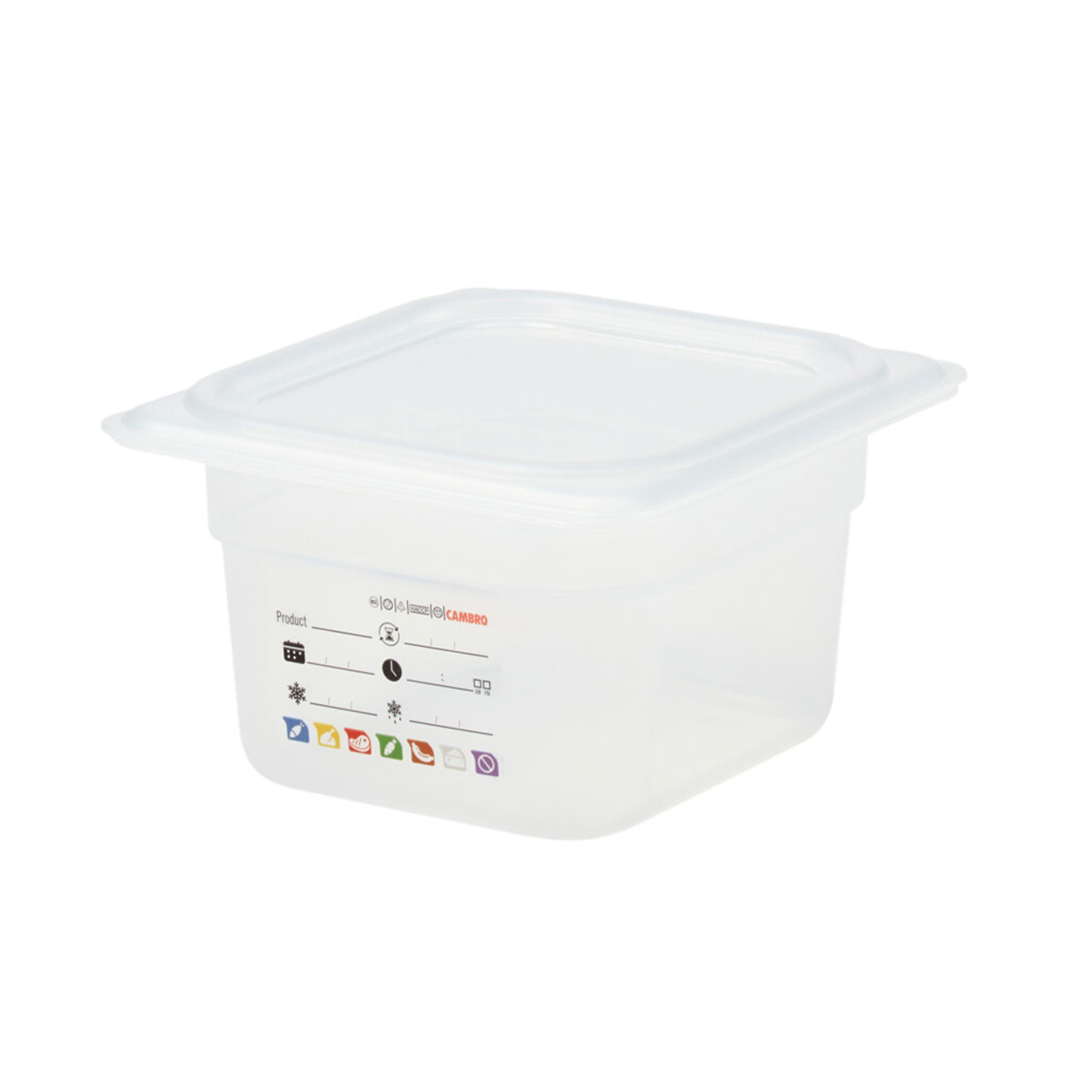 (6 pièces) CAMBRO | SafeTrak - Récipients en polypropylène GN 1/6 - laiteux - Hauteur : 100mm