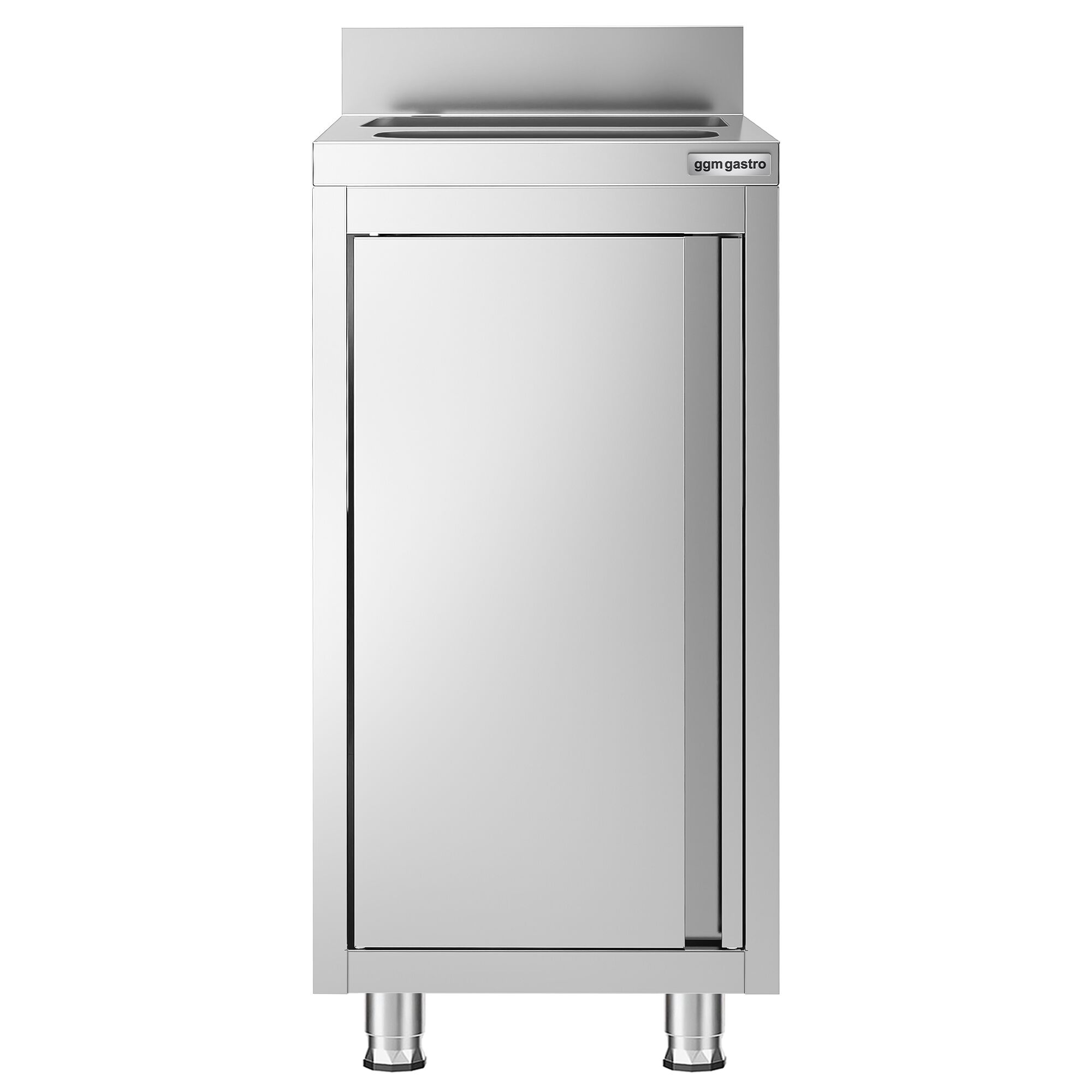 Fregadero industrial con mueble de acero inoxidable - 400x600mm - con papelera y 1 seno