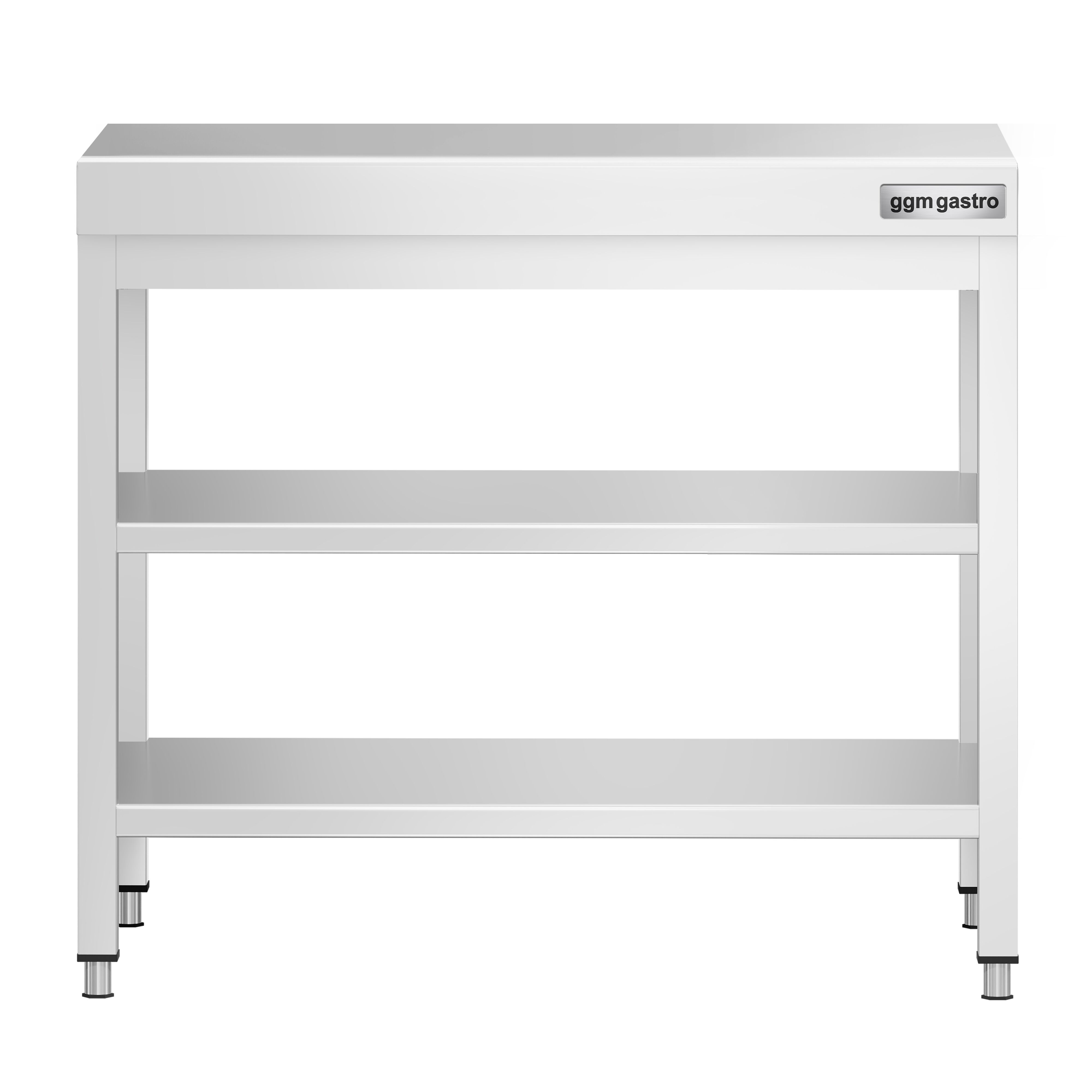 Table de travail inox PREMIUM - 700 x 600 mm - avec tablette inférieure & Tablette intermédiaire