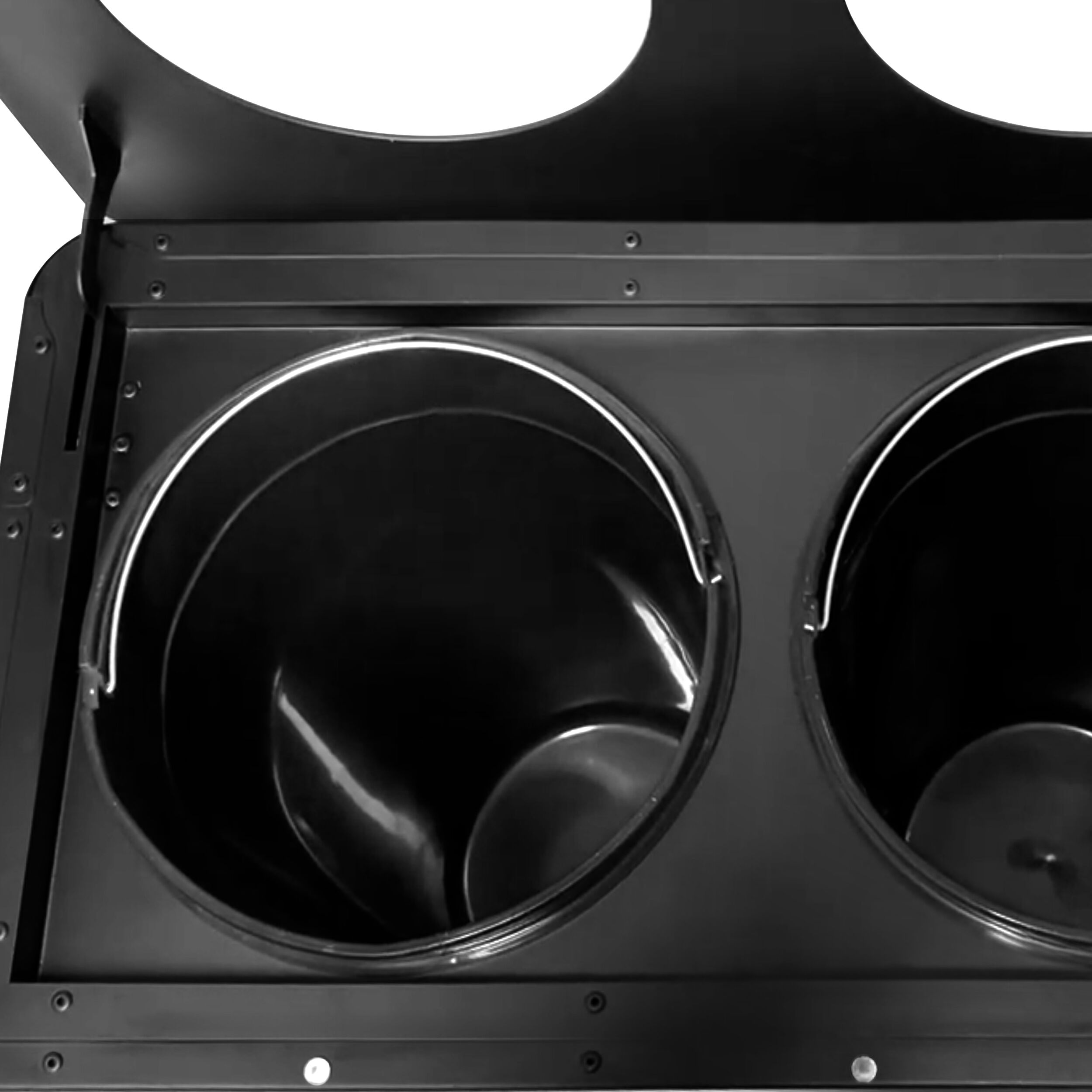 Poubelle de tri sélectif - 3 bacs de 25L chacun - 75L - 960x640x360mm - avec roulettes, bacs amovibles, autocollants de tri - Noir - Acier et Plastique