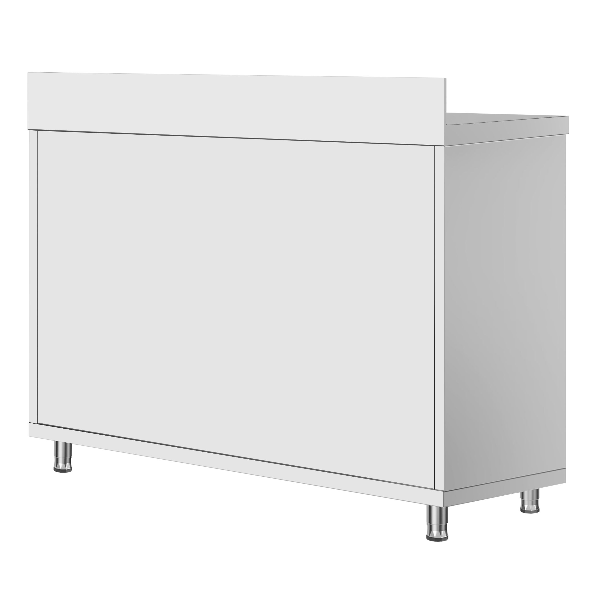 Edelstahl Arbeitsschrank ECO - 1200x600mm - mit Schiebetür & Aufkantung