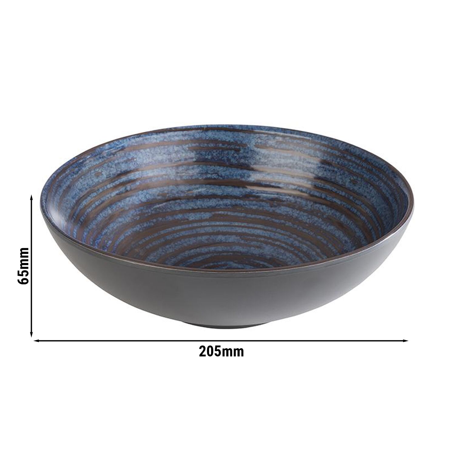 (6 pcs) Coupe - LOOPS - Mélamine - 1L - carré - 205x205mm - Profondeur : 65mm - Bleu