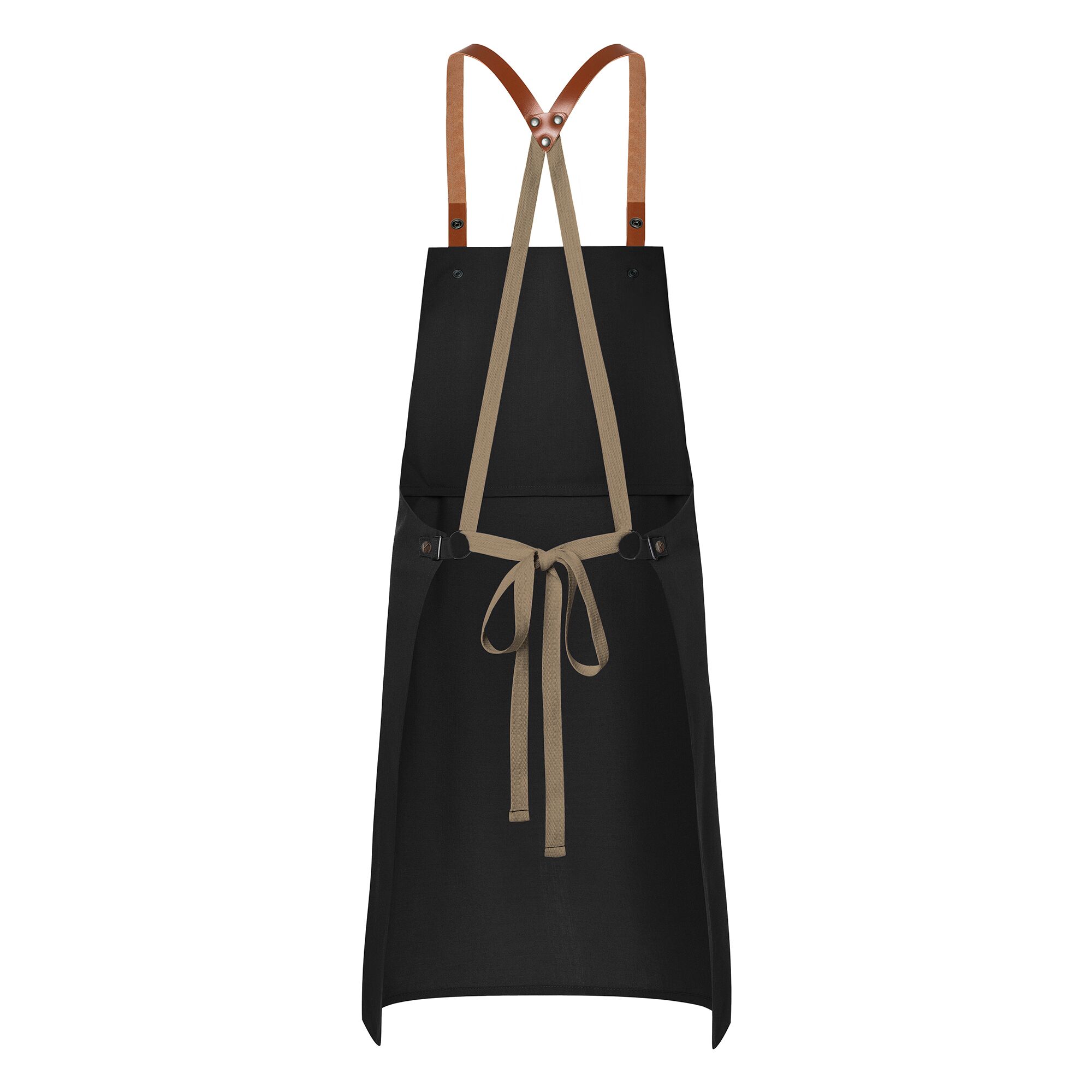 KARLOWSKY | Recycled Polyester Bib Apron Green Generation Cross-Back Straps – Black - 70x85 cm