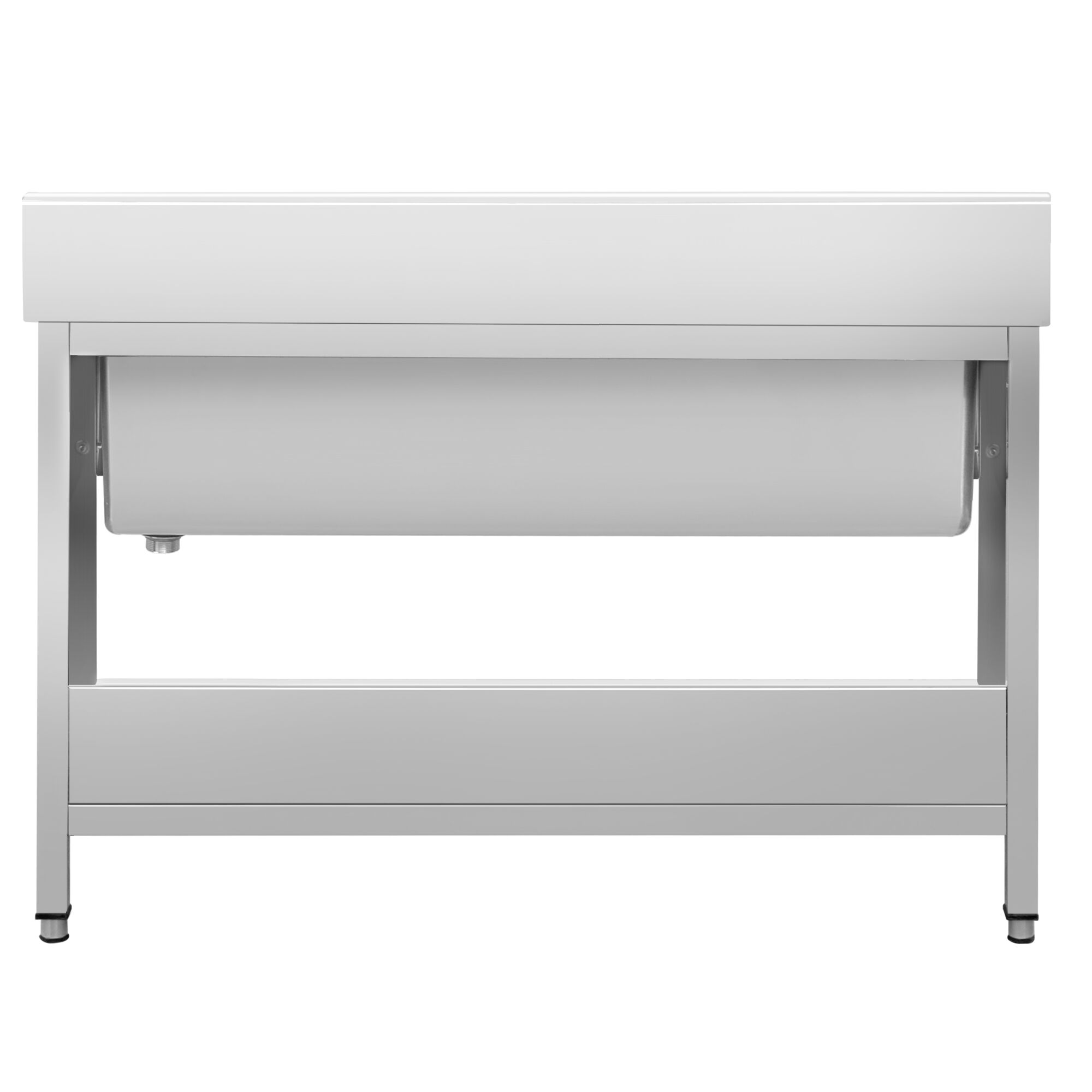 Plonge à marmites en inox PREMIUM - 1400x700mm - avec étagère basse & 1 bac