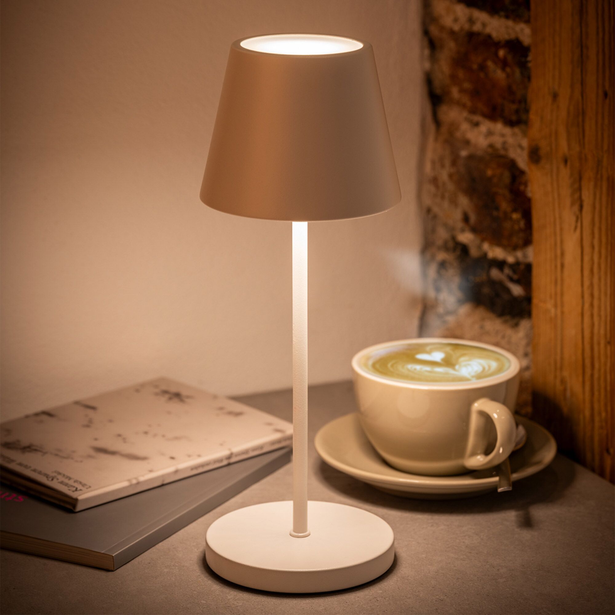 (4 pièces) Lampe de table – MERLE – dimmable en 3 niveaux – Ø 110 mm – Whisper White