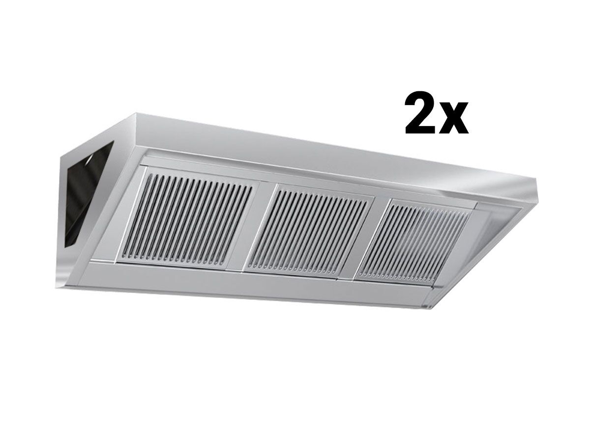 Hotte murale – 2800 mm – avec filtre et éclairage