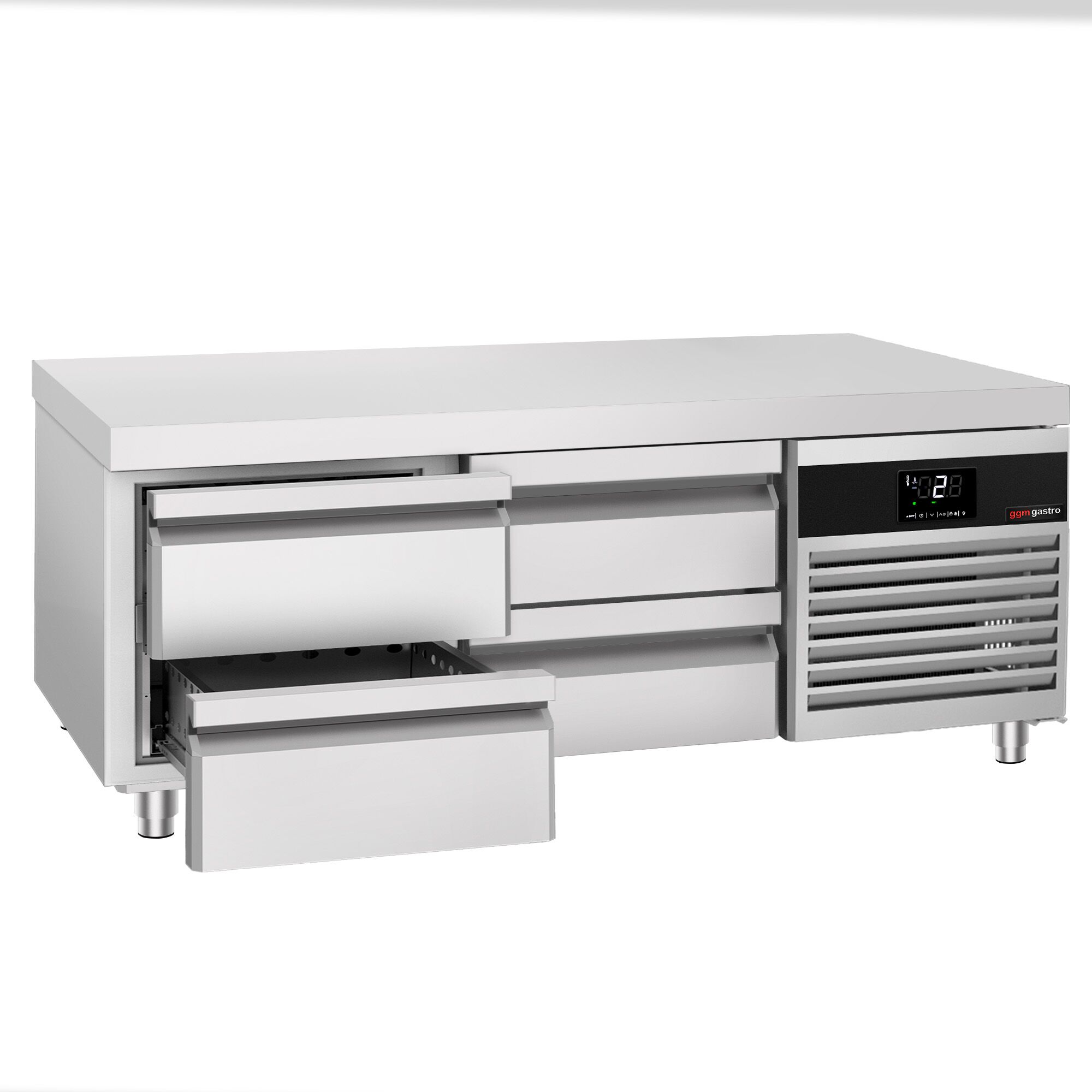 Soubassement réfrigéré Premium - 1400 mm - 135 litres - 4 tiroirs