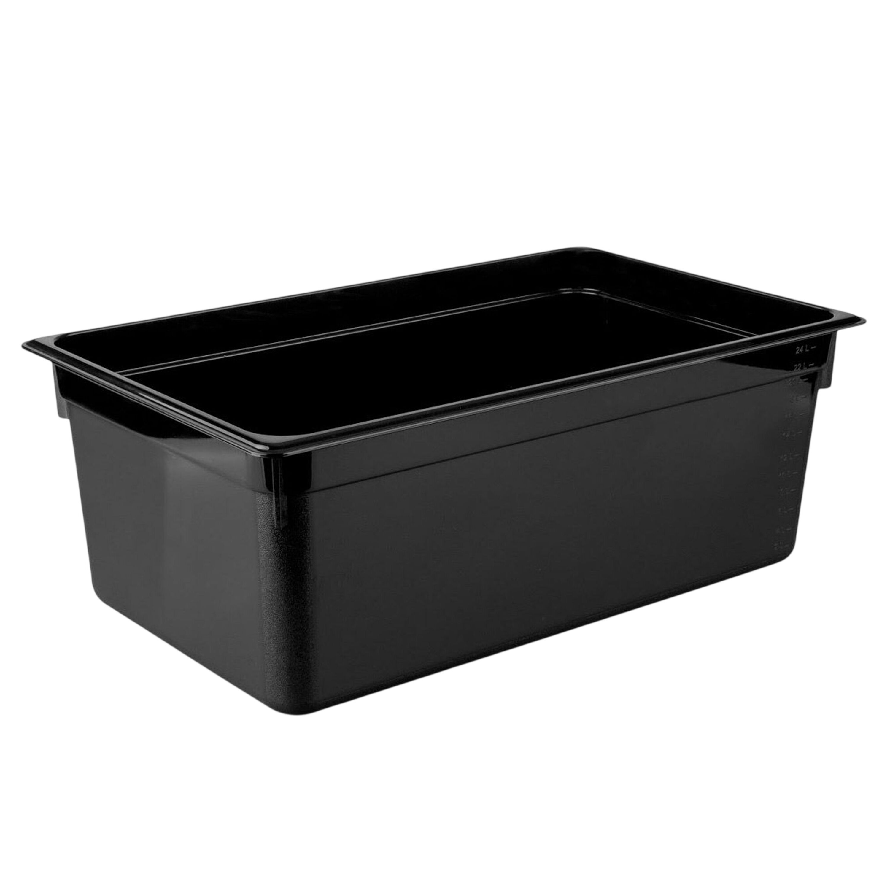 (6 pièces) Bac en Polycarbonate GN 1/1 - Noir - Hauteur : 200 mm