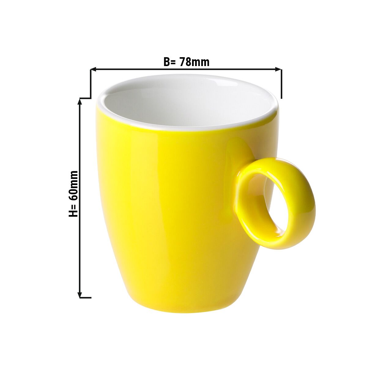 (12 pcs) BART - Tasse à espresso Colour Cafe - 6.5cl - Jaune