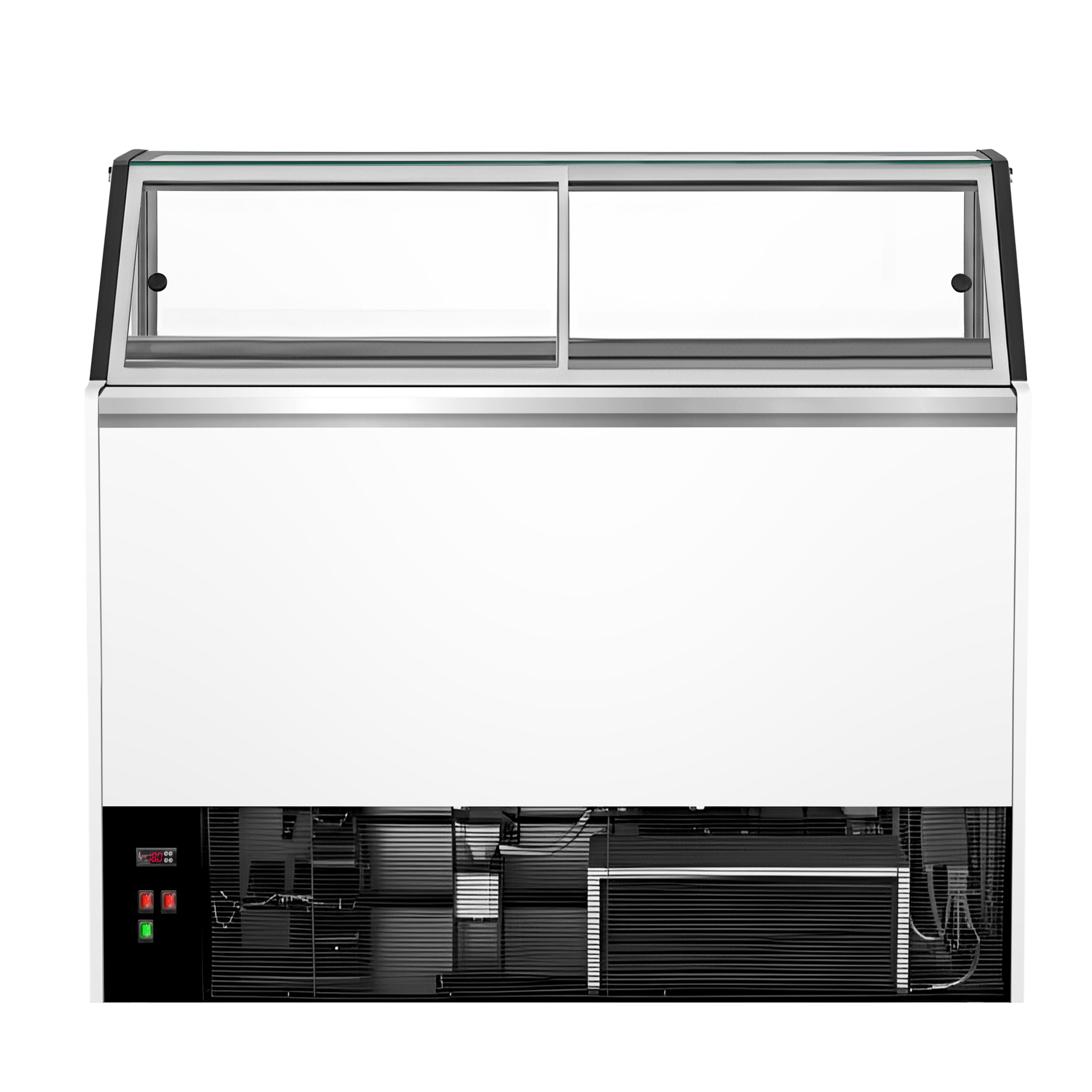 Vitrine à glace THEO – 1300 mm – refroidissement ventilé – pour 6 bacs à glace de 5 litres – Blanc