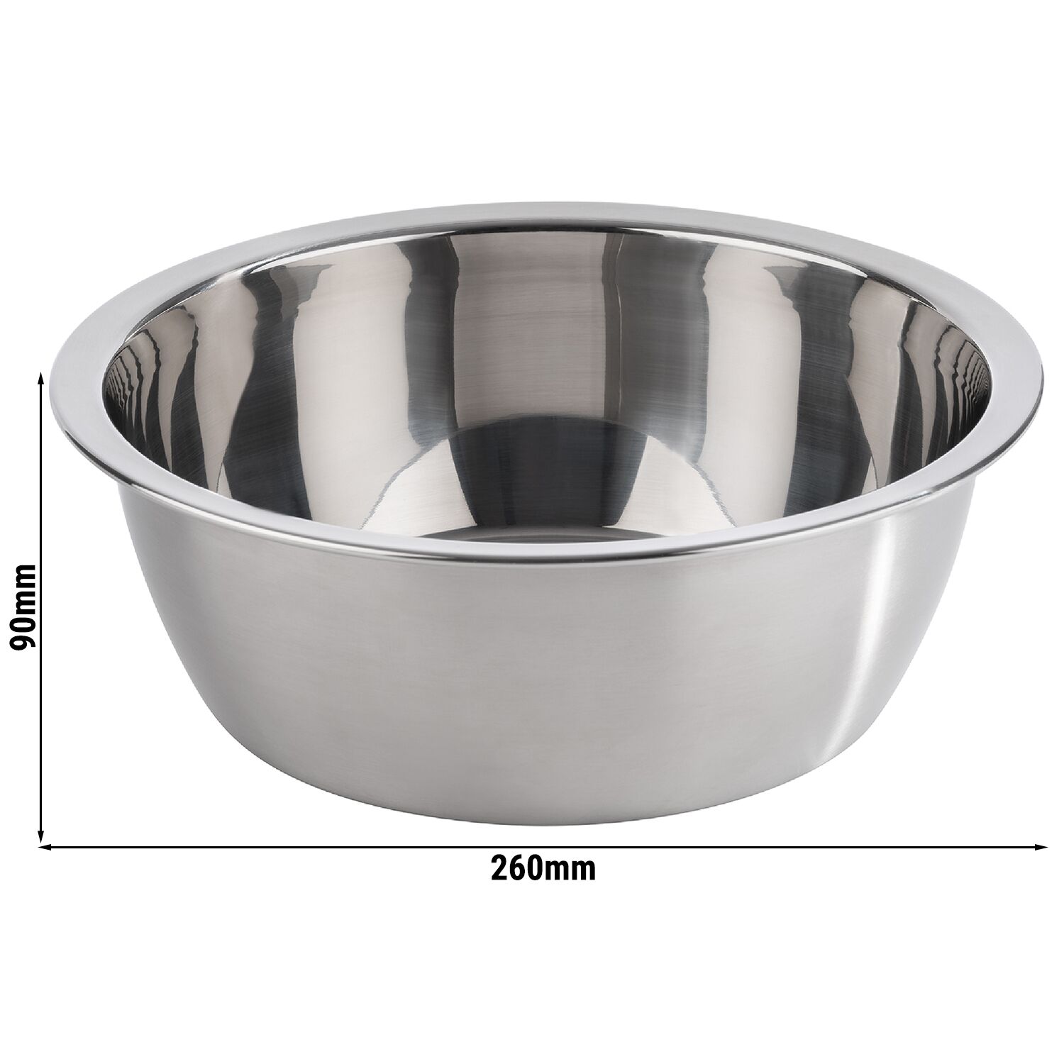 (6 pcs) Coupe - Acier inoxydable 18/8 - 3L - carré - 260x260mm - Profondeur : 90mm