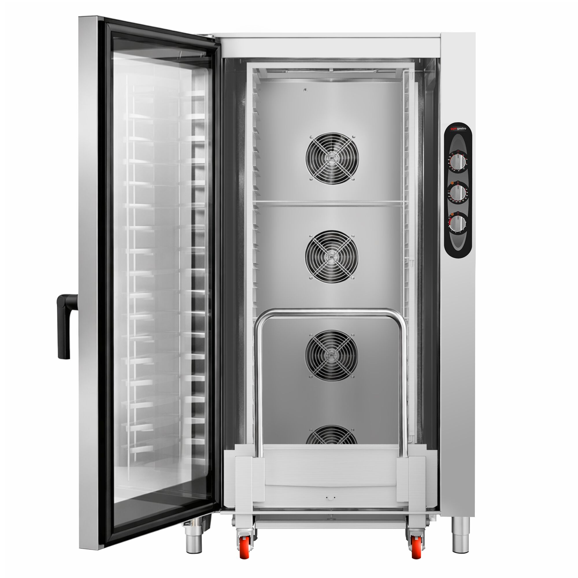 Commercial Combi Oven - Manual Controls - 40x GN 1/1 or 20x GN 2/1 - incl. Core temperature probe, Automatic washing system & Tray trolley