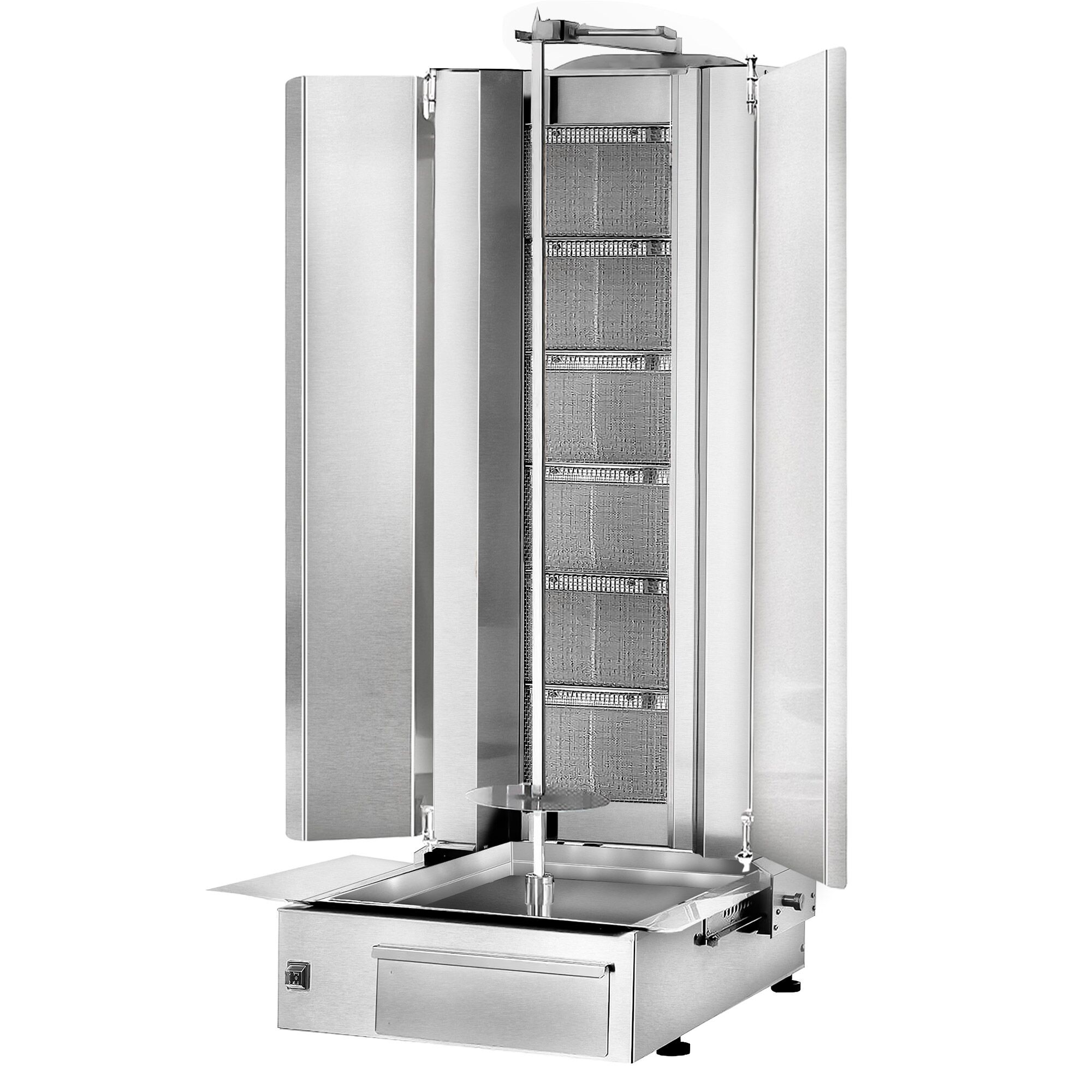 Gas Doner Kebab Grill (Shawarma/Gyros) - 6 Burner - up to 100kg - 19.5kW - incl. 2 splash guards & 2 double doors