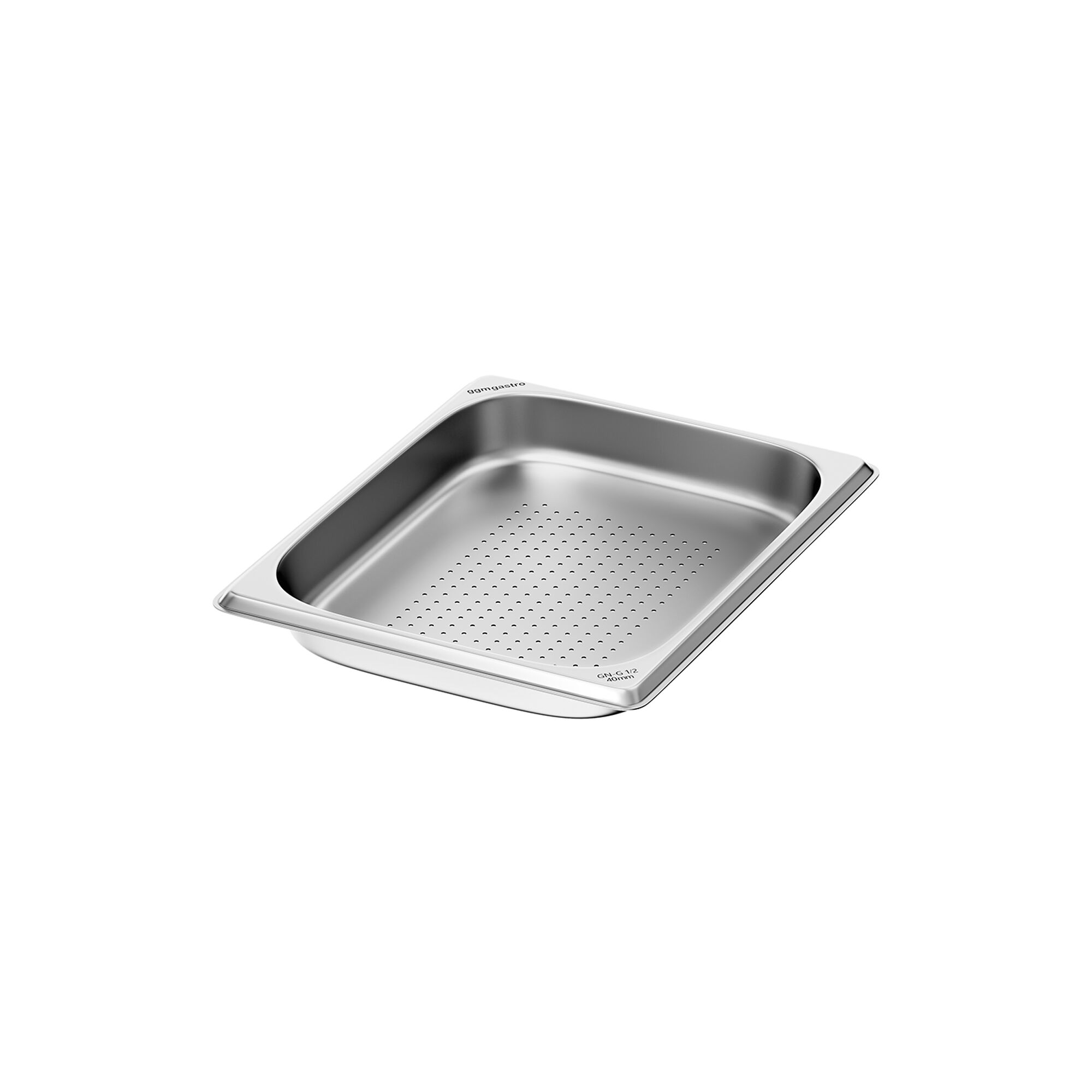 (6 st) Kantin i rostfritt stål GN 1/2 - perforerad - Djup: 40 mm