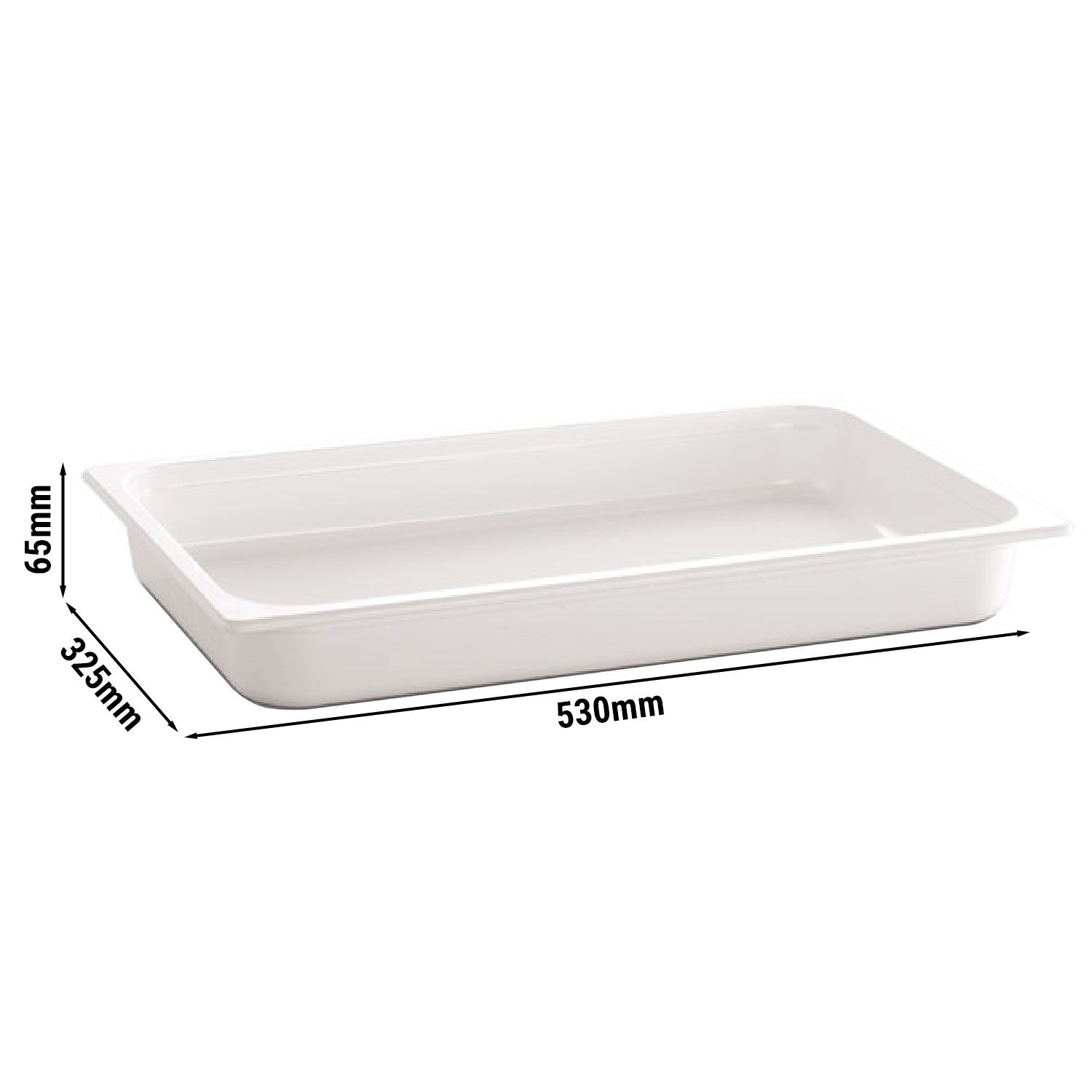 (6 pièces) Bac en mélamine GN 1/1 - ECOLINE - 7,1 litres - Hauteur : 65 mm