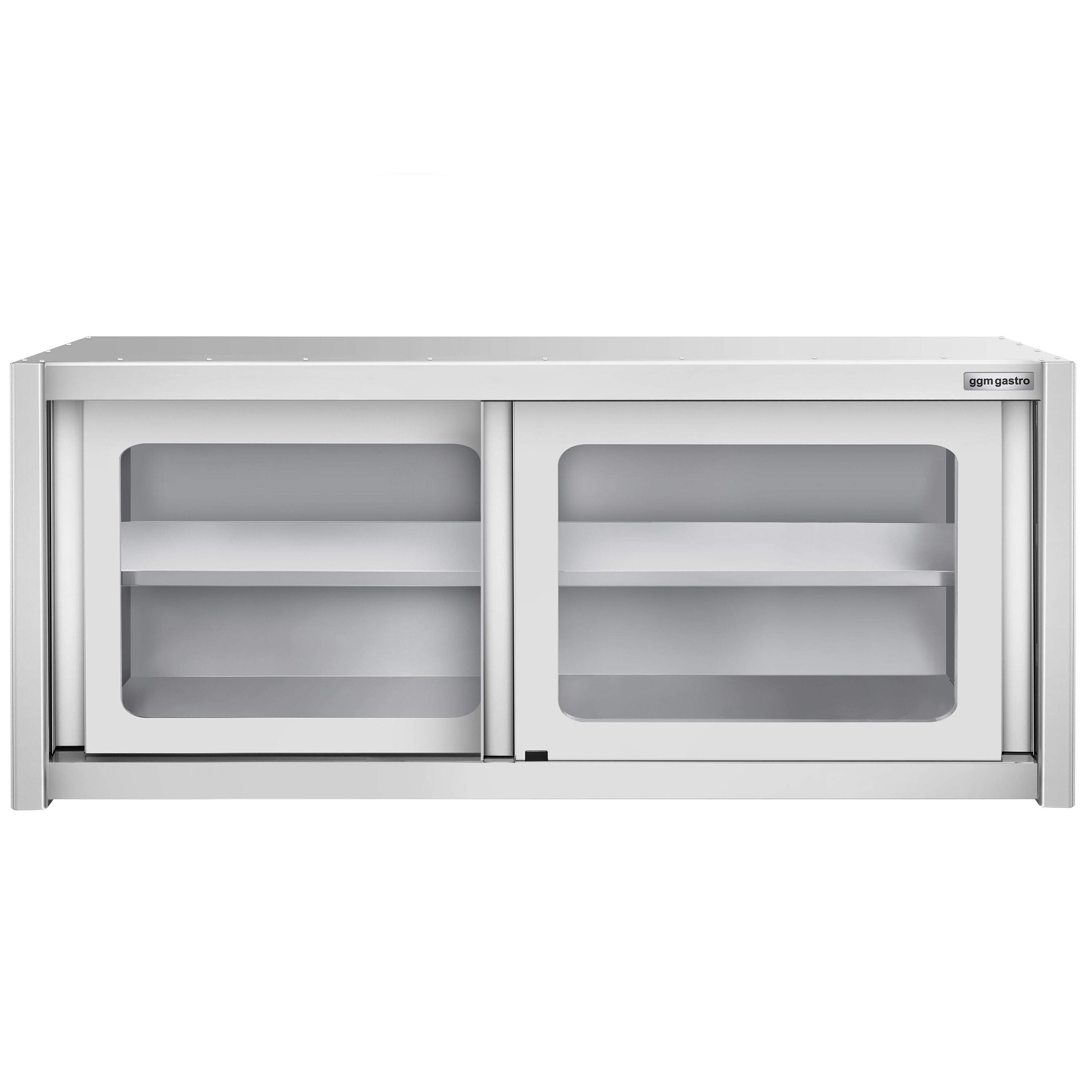 Armoire murale en acier inoxydable - 1600x400mm - avec portes coulissantes vitrées - 650mm de haut