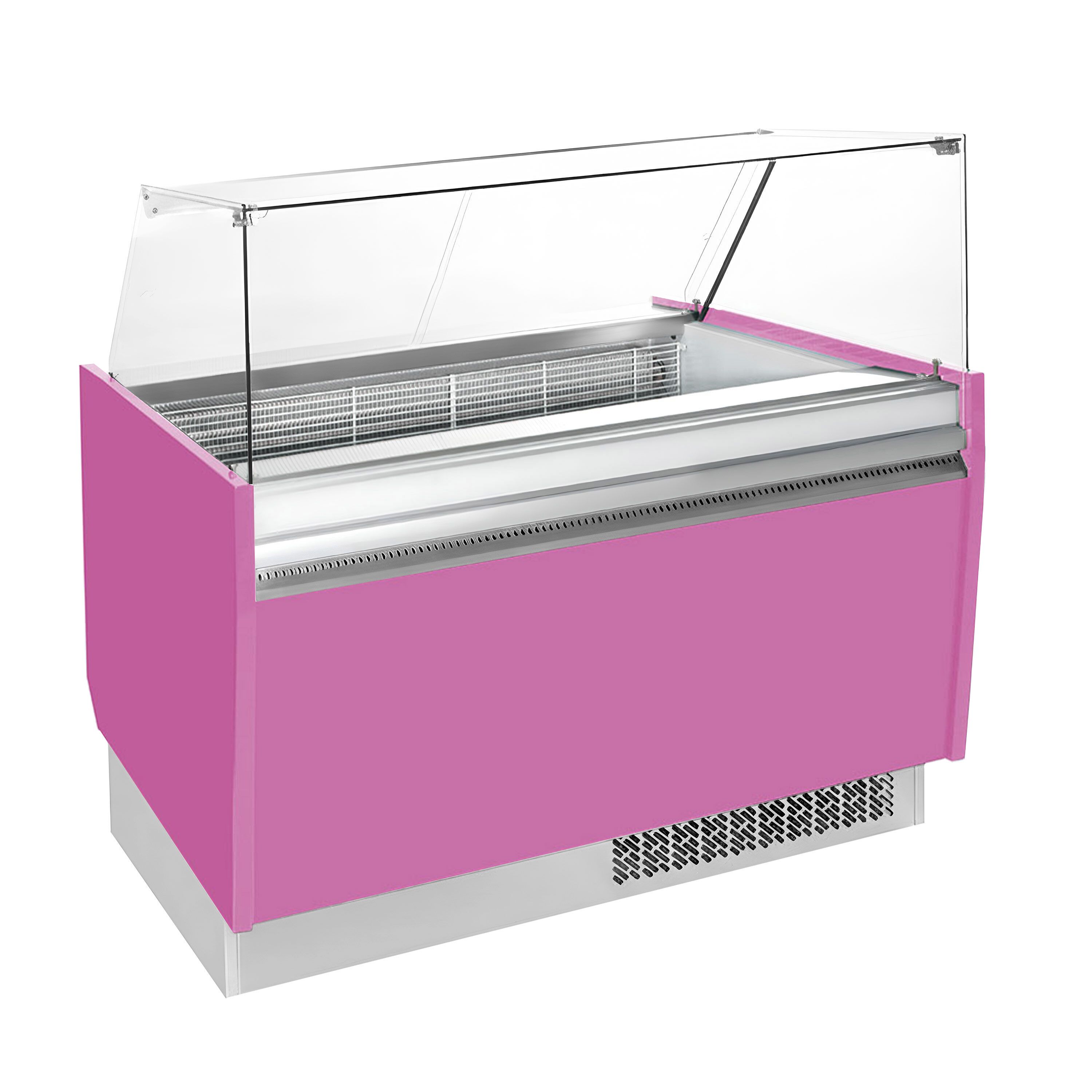 Vitrine à glace LIAM – 1310 mm – refroidissement statique – pour 10+10 bacs à glace de 5 litres – Rose