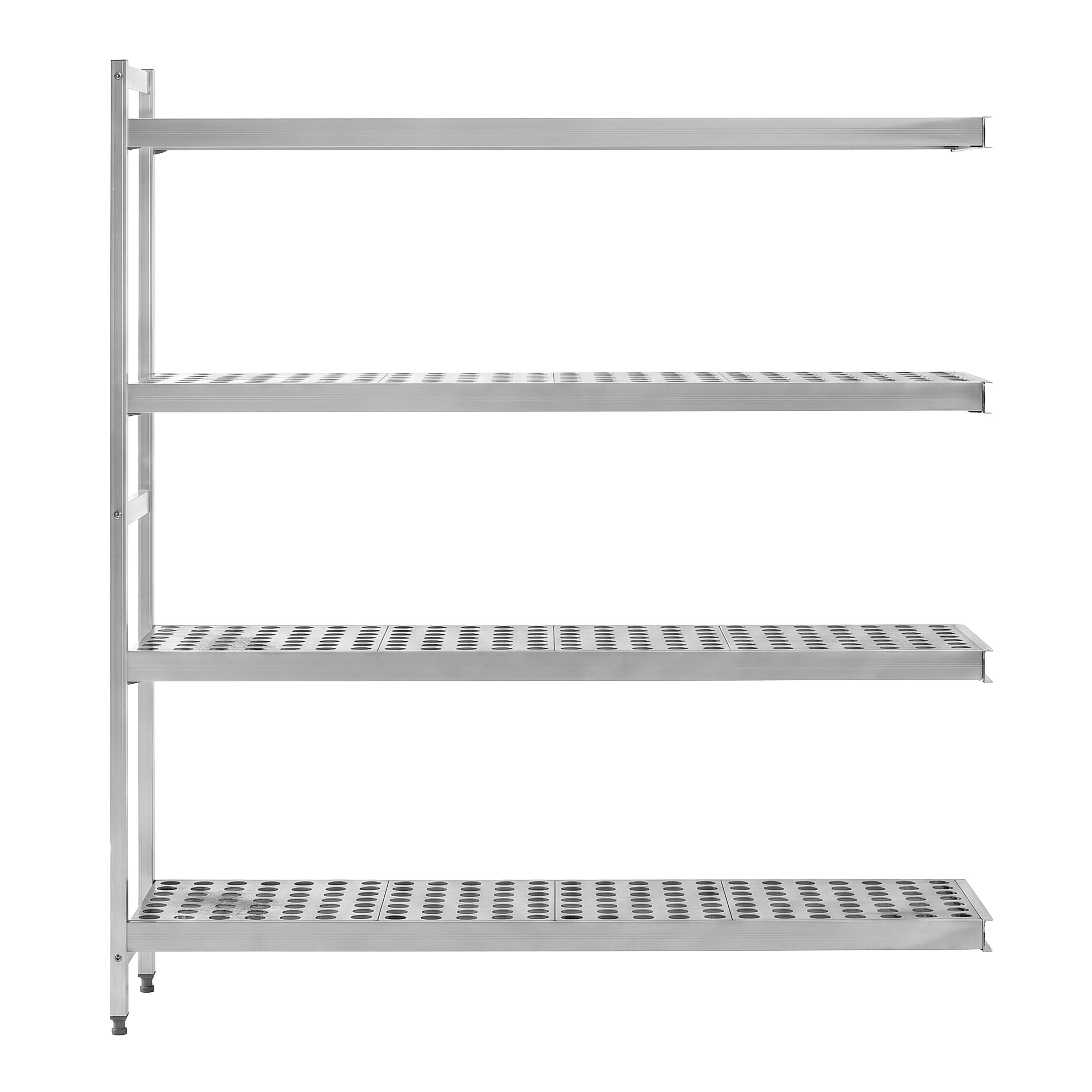 Hyllsystem i aluminium – påbyggnadssektion - 1486x1685 mm - Djup: 460 mm