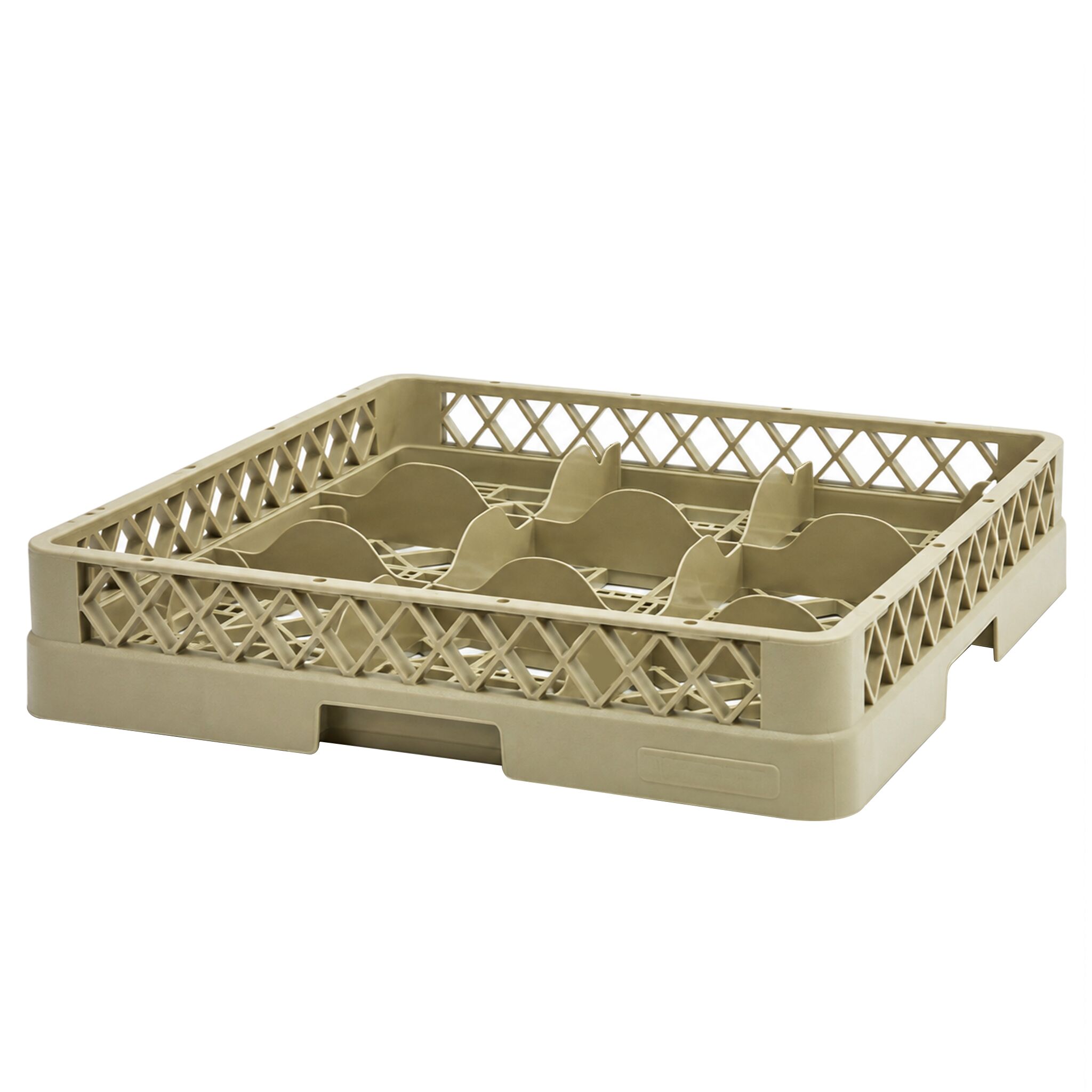 Fackindelad diskkorg 1/1 - 500x500x100 mm - 9 fack - beige - passar till ARU9N - för glas