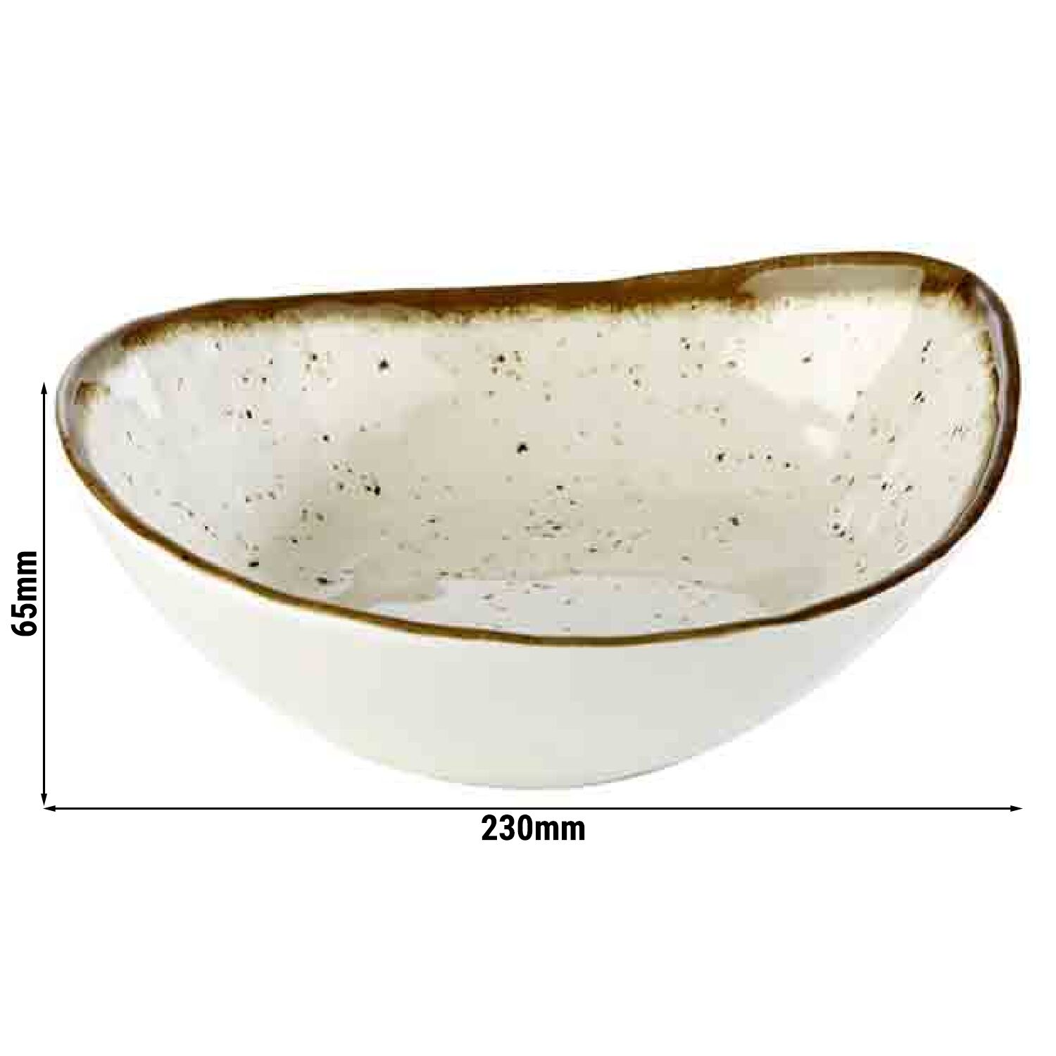 (6 pcs) Coupe - STONE ART - Mélamine - 600ml - 230x190mm - Profondeur : 65mm - Blanc/Brun
